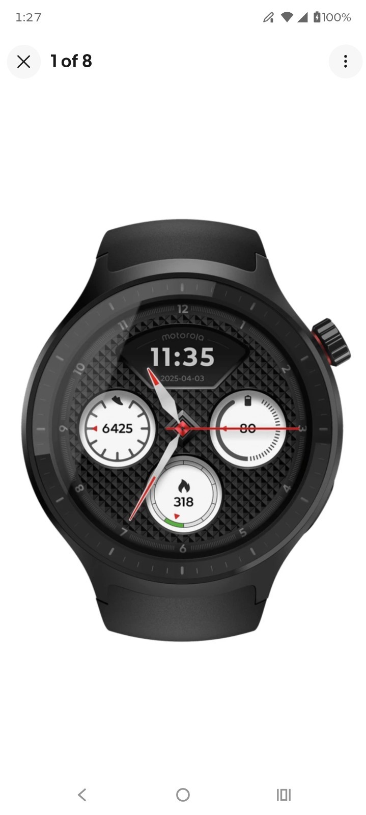 New Motorola Moto Watch 2026 XT2547-2 Smartwatch Volcanic Ash Silicone SEALED