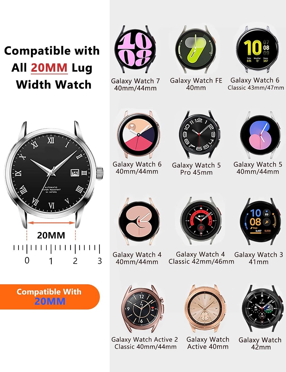 Slim Gold Watch Band for Samsung Galaxy Watch 40mm 42mm 44mm 46mm Women’s Jewelr