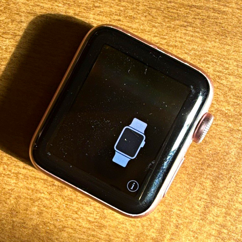 Apple Watch Series 2 38mm Rose Gold Aluminum Case Black Silicone Band 8GB