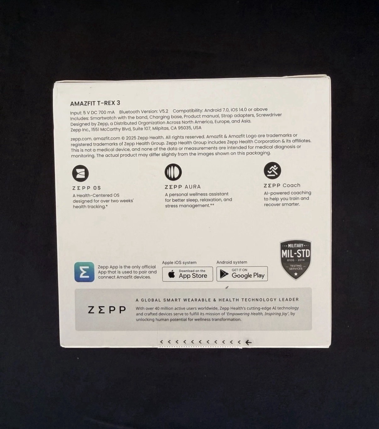 *NEW* Sealed Amazfit T-Rex 3 Fitness Smart Watch Voice Control Onyx Black