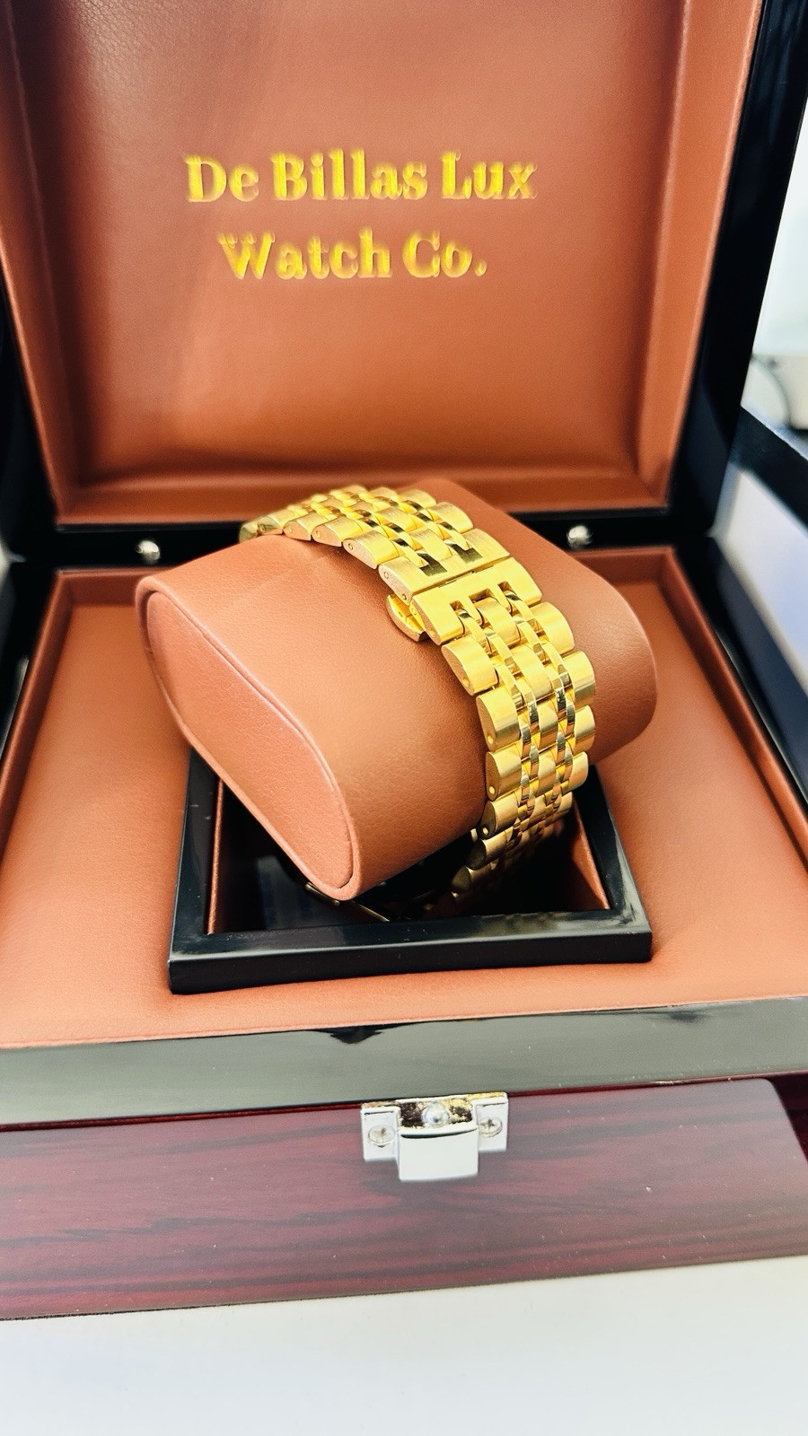 CUSTOM GOLD Samsung Galaxy Watch Ultra 2 Black 47mm 24k Gold Plated Link Band