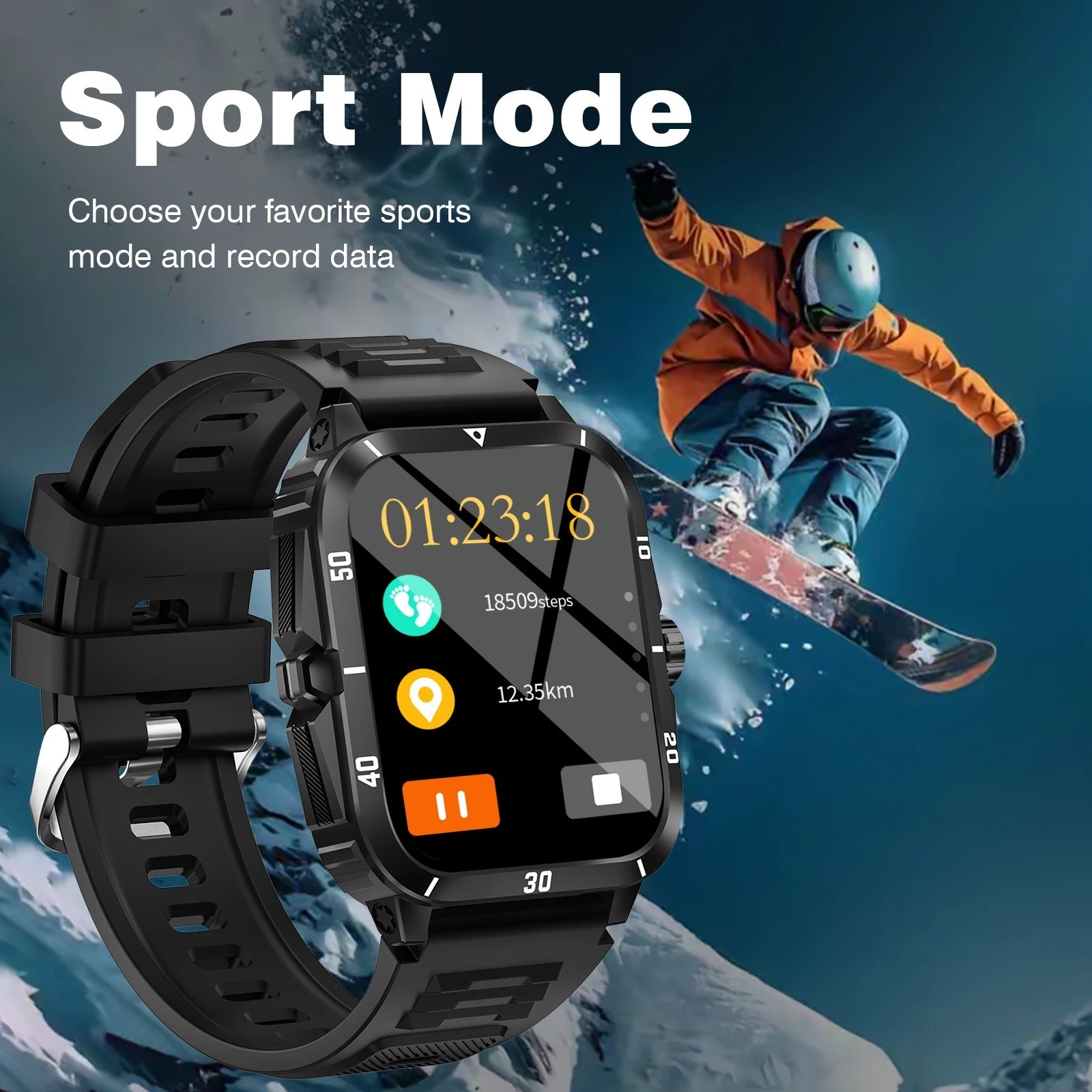 1.96″ Smartwatch HD Full Touch Bluetooth Watch Fitness Tracker Gym Fitness Gift