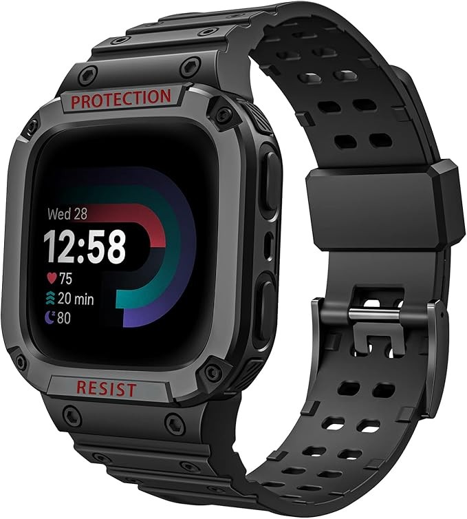1 Pack Silicone Strap Compatible with Fitbit Versa 4/3/2/1, Versa Lite, Sense 2