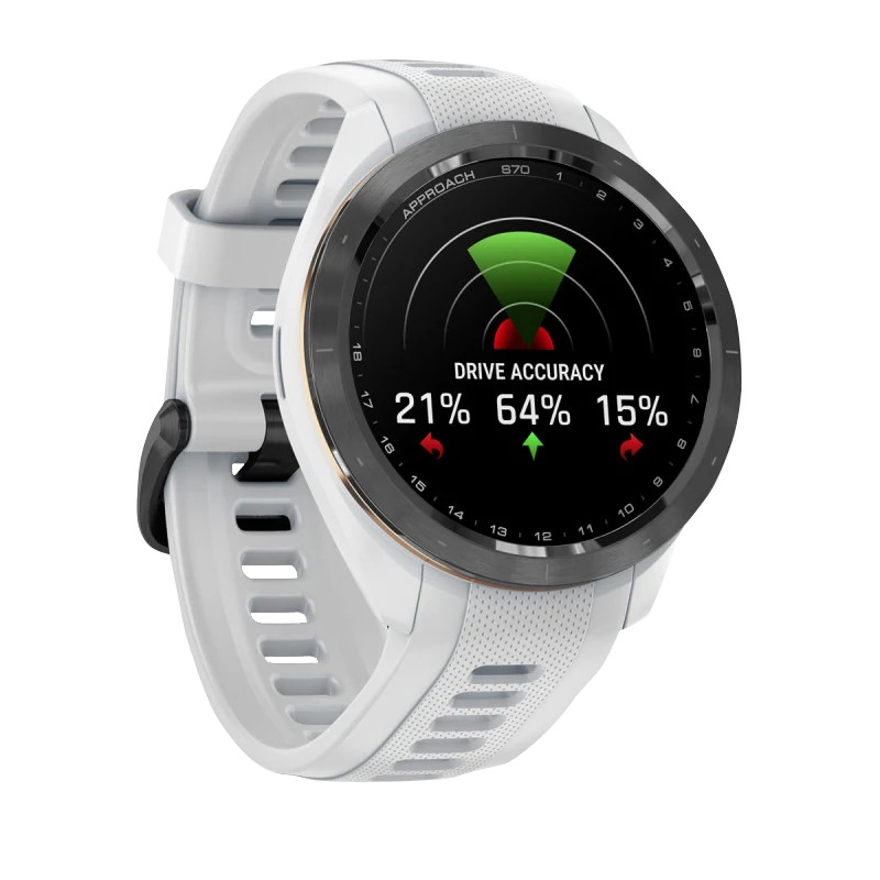 Garmin Approach S70, 42 mm Black/Peach with White Silicone Band (010-02746-00)
