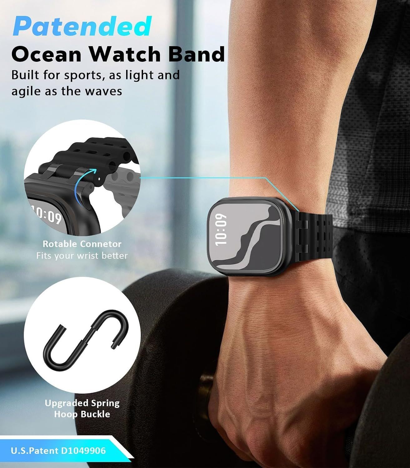 Upgraded Ocean Band Compatible with Watch Ultra 49mm, 45mm, Breathable Sport