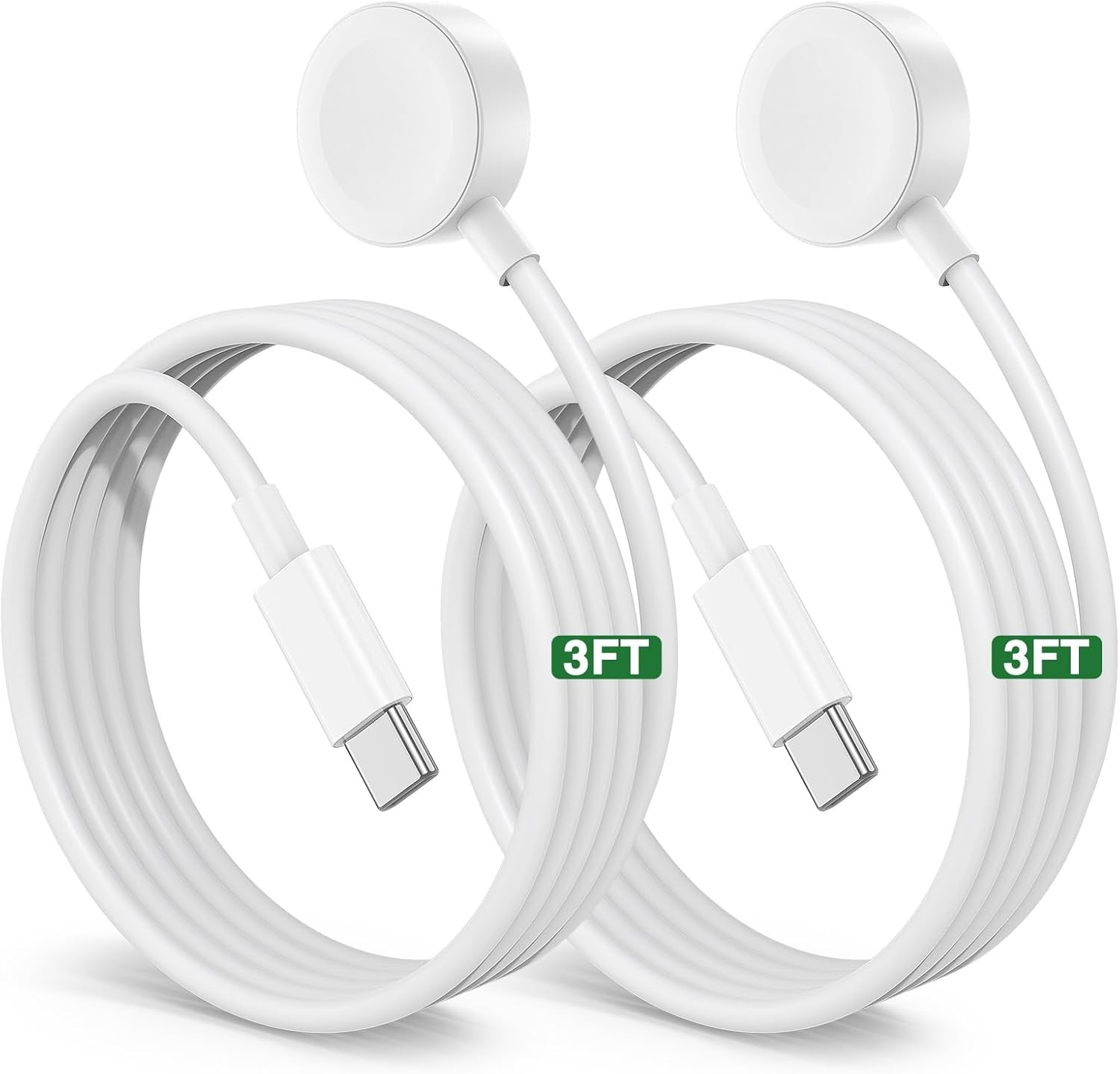 2Pack Upgraded Apple Watch Charger Cable, 3FT USB C Magnetic Wireless Charging C