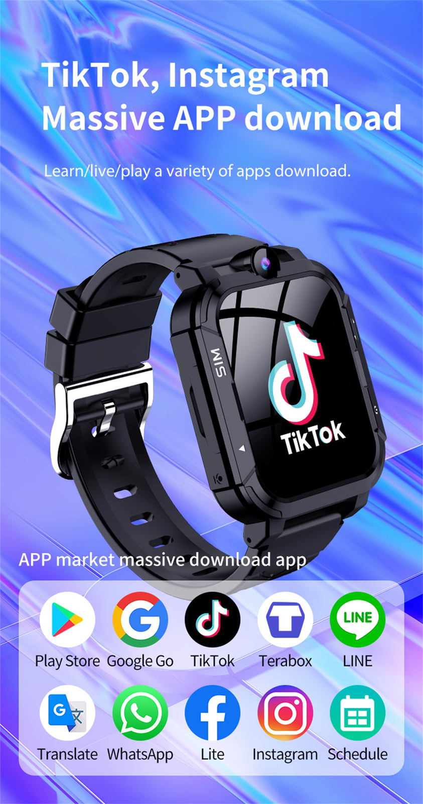 Children Smart Watch 4G Video Call GPS Smartwatch Touch Screen Sport Wristwatch
