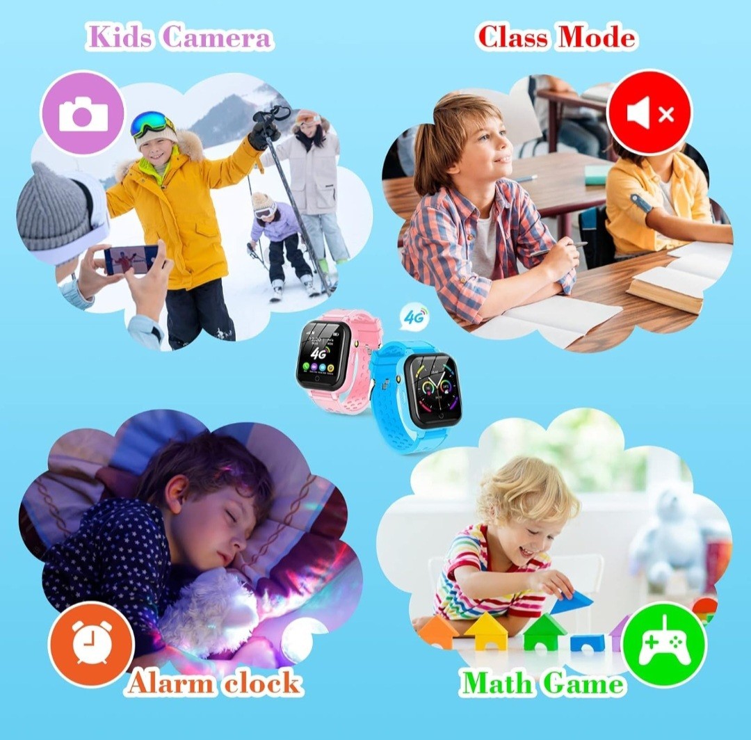 4G Kids Smart Watch DDIOYIUR T16 Phone Blue Video Call Track Play Photo 3-15 Old