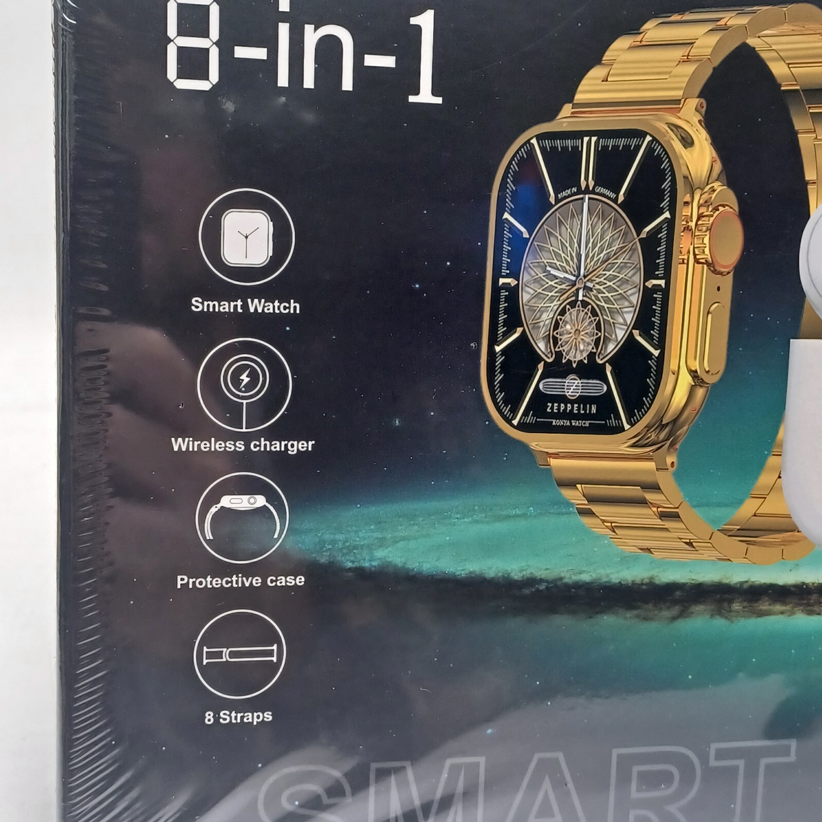 Smart watch with Earphones D300 8-in -1 It also comes with multiple straps. New