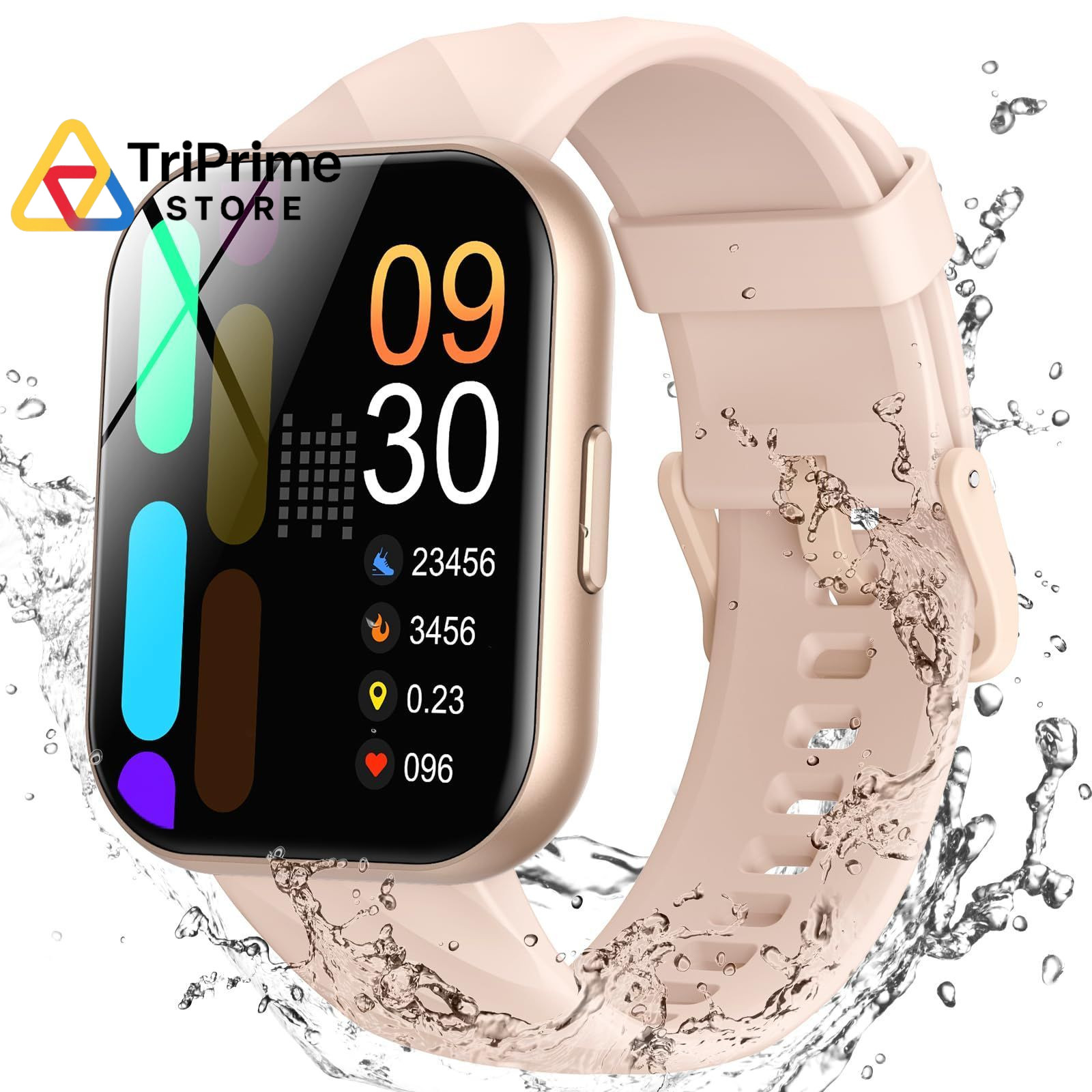 Parsonver Smart Watch, 5ATM Waterproof Swimming 1.8″, Rose Gold