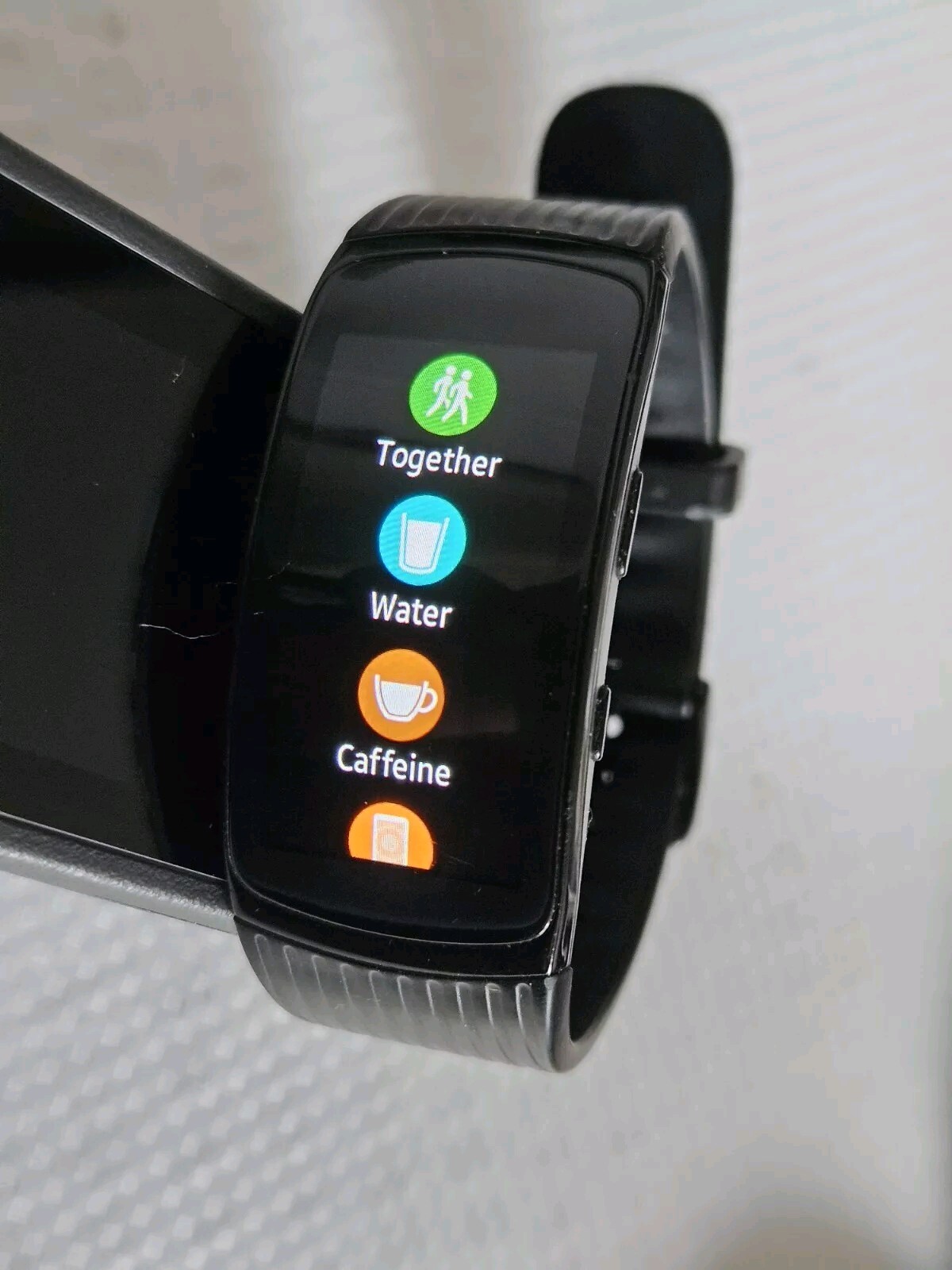 SAMSUNG SM-R365NZKAXAR Gear Fit2 Pro Black Smartwatch Fitness Band (Large)