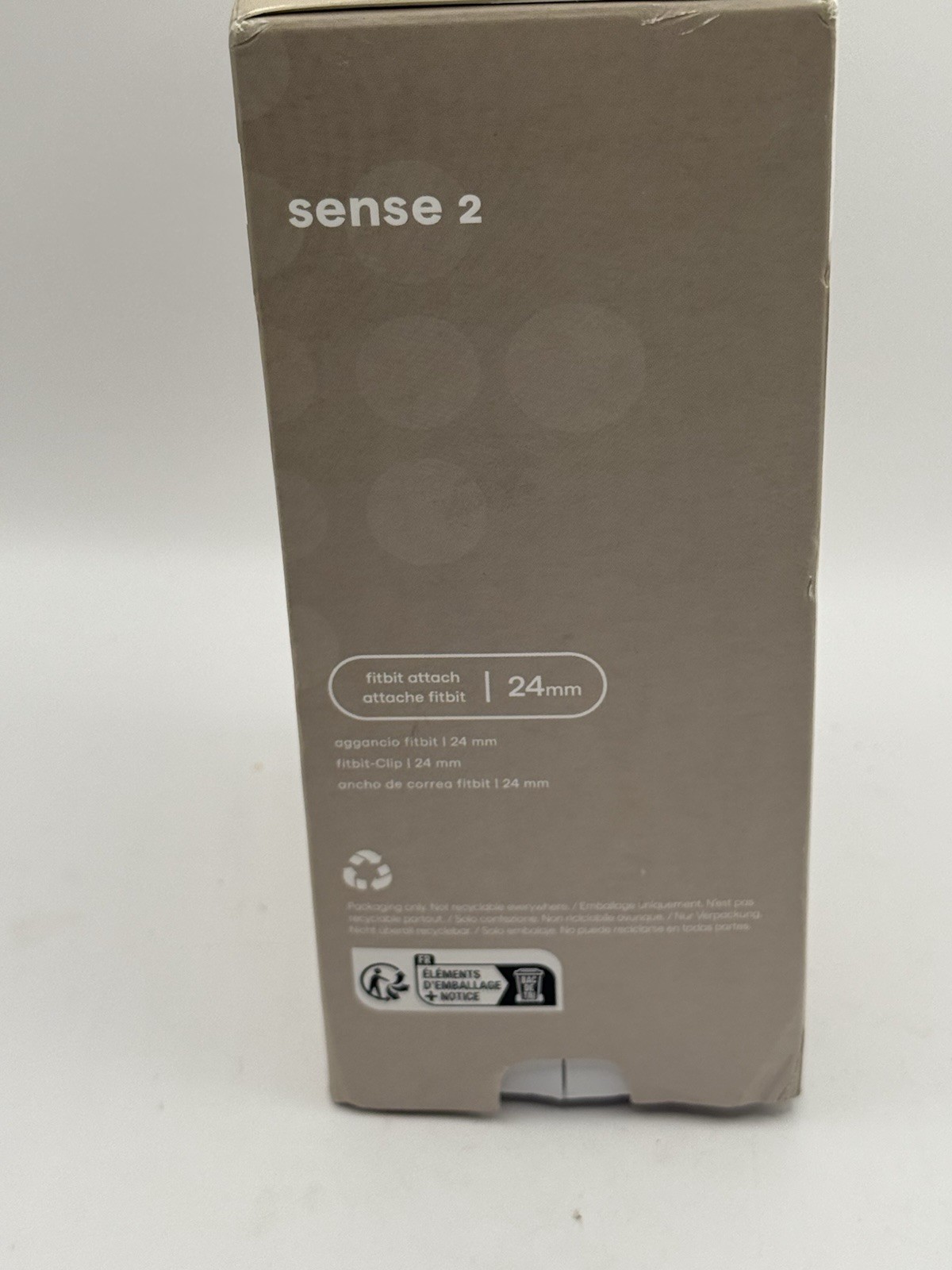 Fitbit Sense 2 24mm Platinum Aluminum Case Lunar White Silicone Band iOS/Android