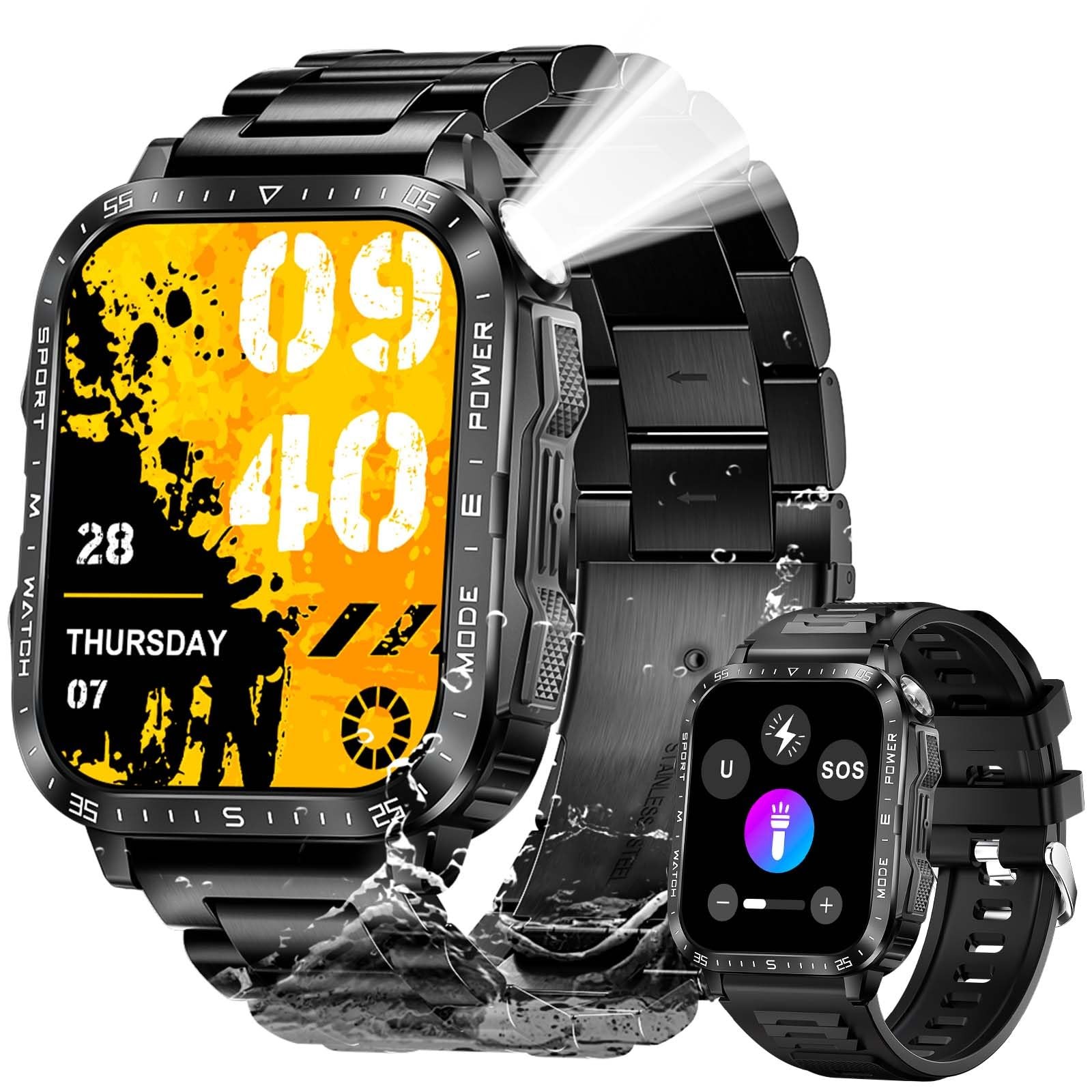 Military for Men with Flashlight 2.0” Big Screen Tactical 430mAh Big Battery…