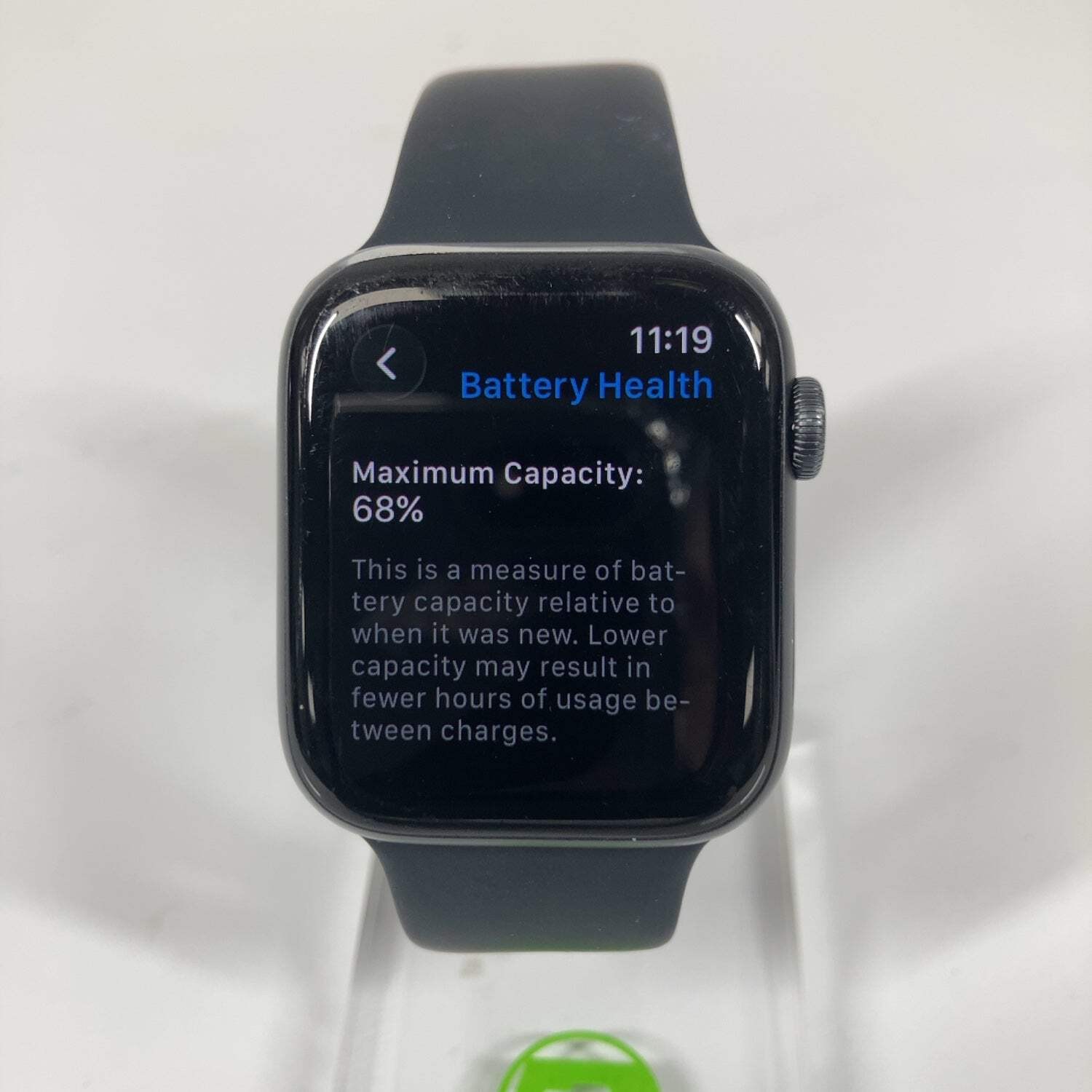 Broken Unlocked Apple Watch Series 6 44MM Aluminum Black Band M07H3LL/A READ