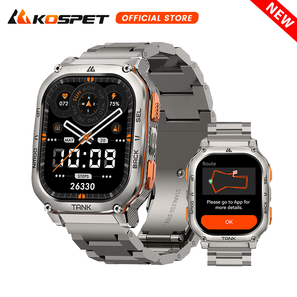 KOSPET TANK M3 Ultra Smart Watch with GPS 50M Waterproof 60-Day Battery Life NEW