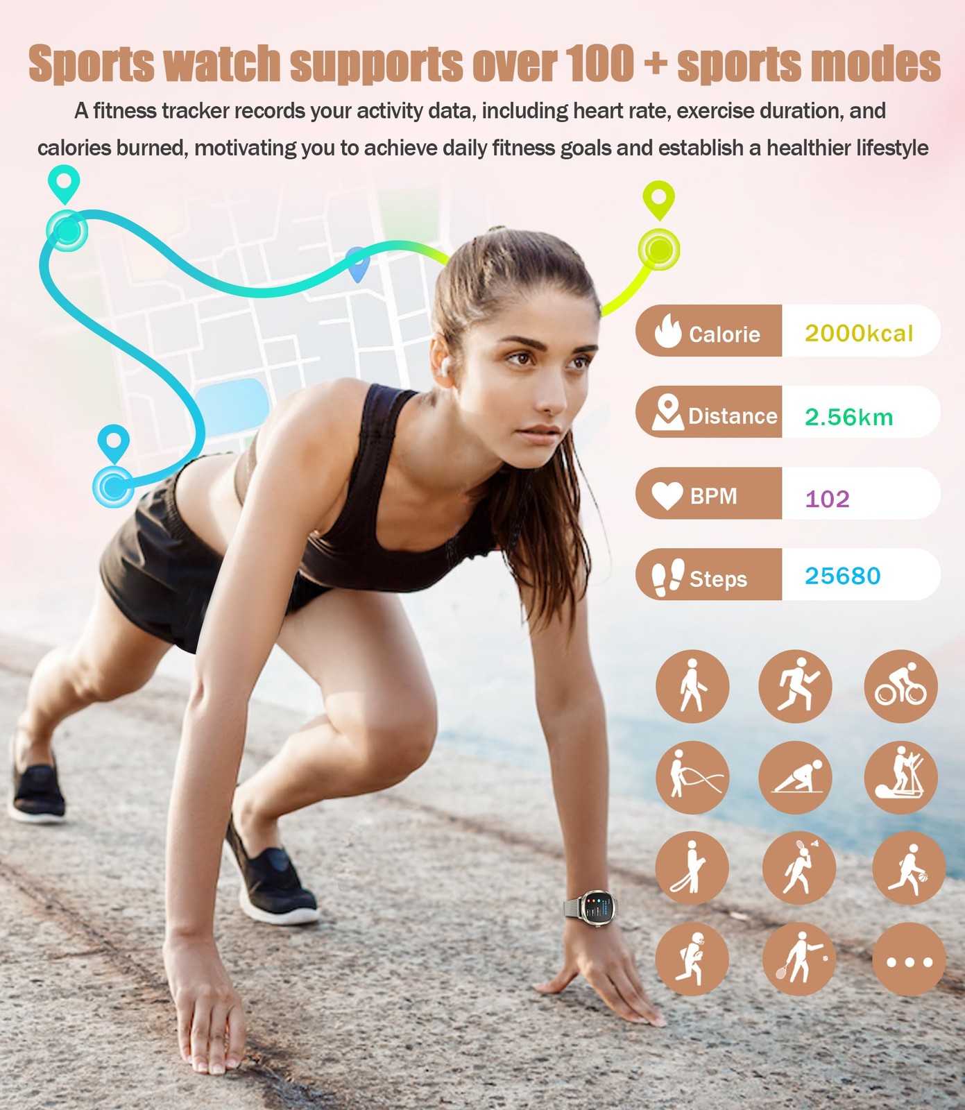 Watches for , 1.72″ for Android Phones with Heart Rate/Sleep Monitor, 100+ Sp…