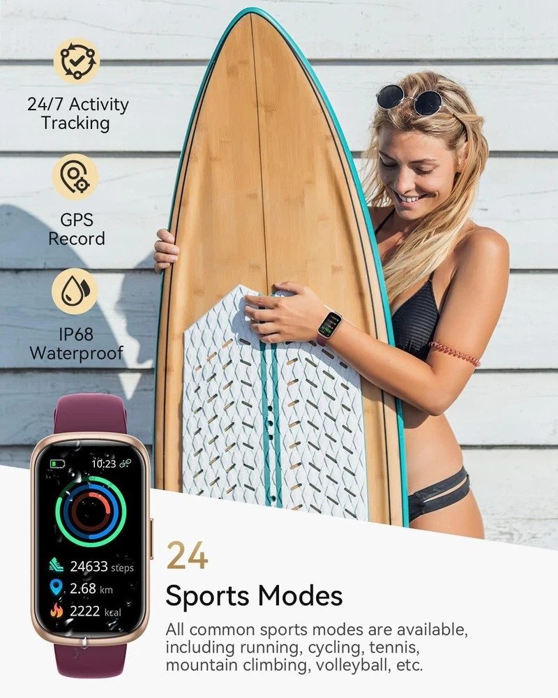 Best Fitness Tracker Watch with Notifications & Long Battery Life for Women/Men