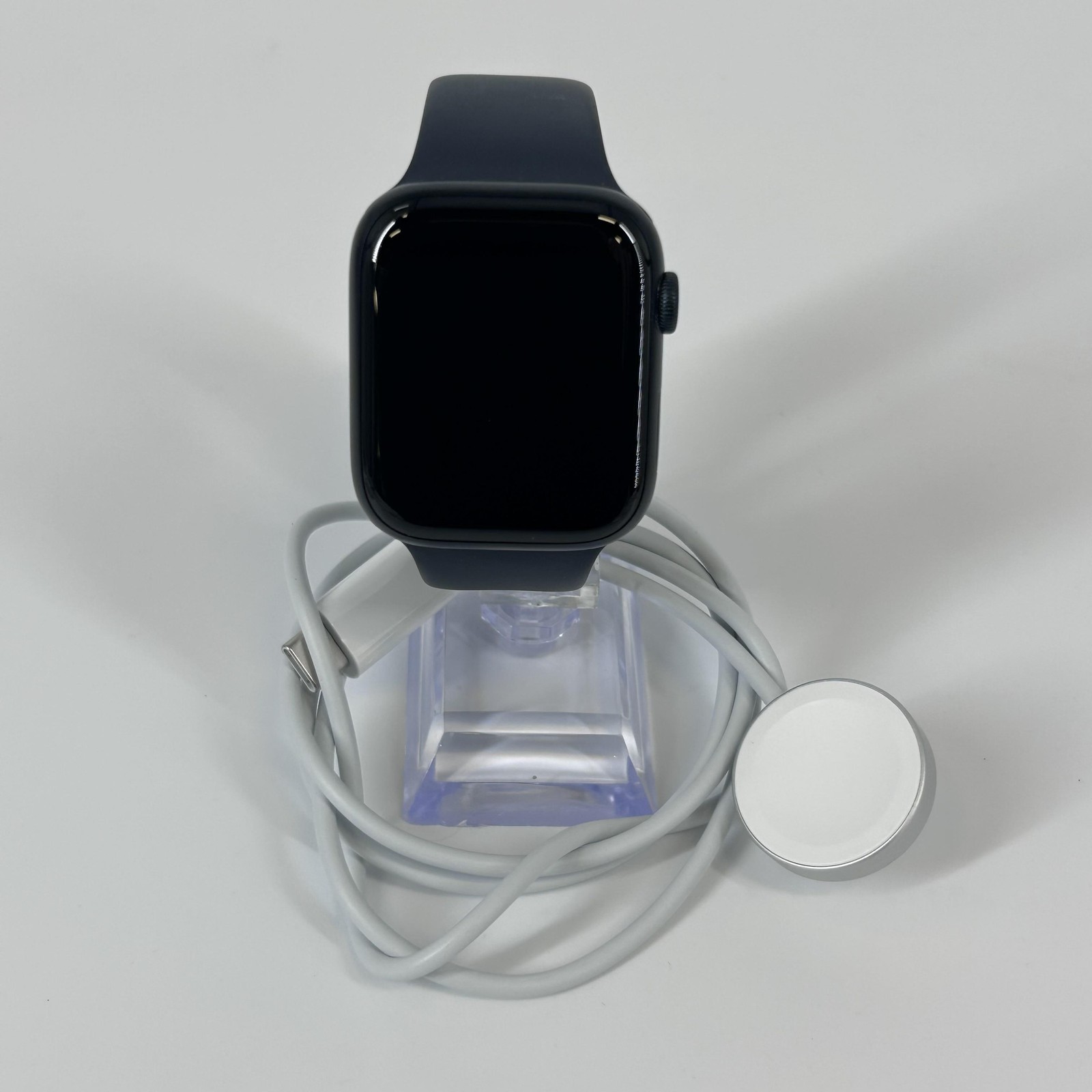Apple Watch (Series 9) 45mm Blue Aluminum (GPS) w/ Midnight Blue Sport-Excellent