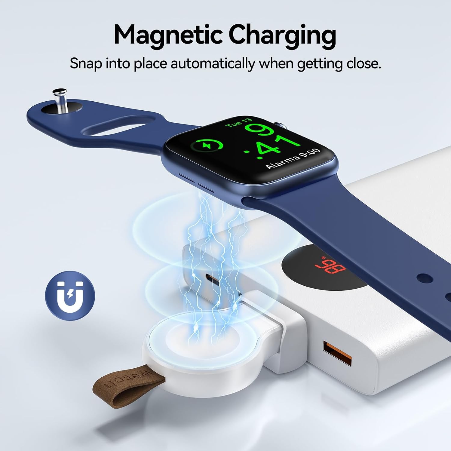 Charger for Apple Watch Travel iWatch USB Wireless Quick Charge | Portable, Whit