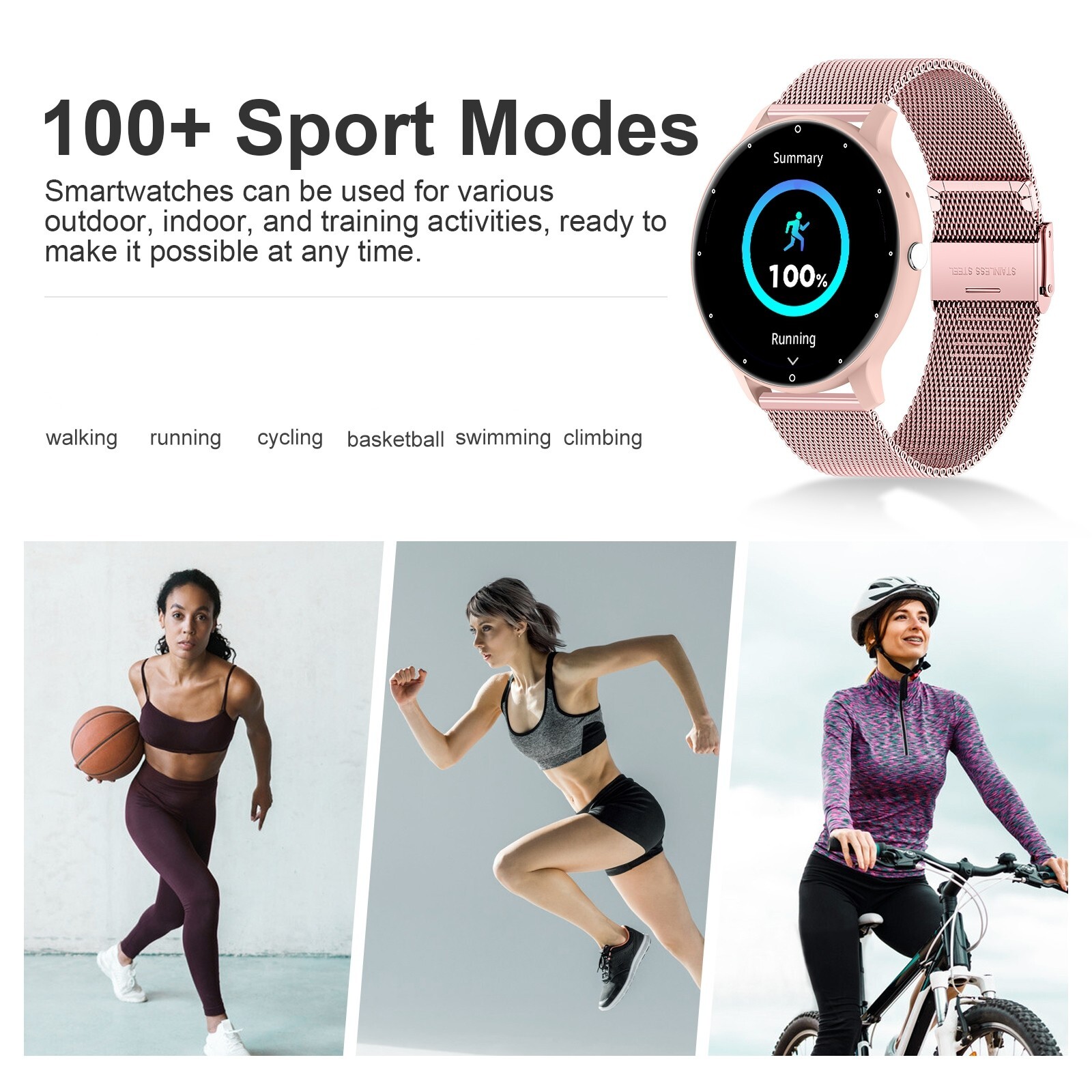 Smart Watch for Men Women Sport Fitness Tracker Heart Rate Waterproof SOS Gift