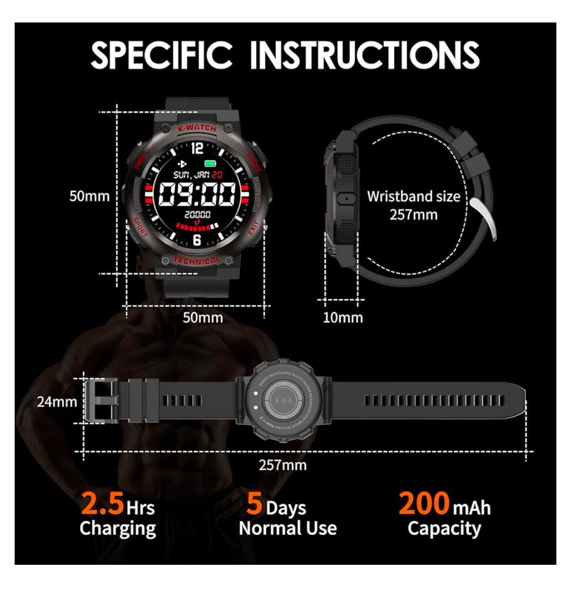 KINGSTAR Fitness Tracker Watch, 1.4 Full Touch Smart Watch For Android IP68 WP
