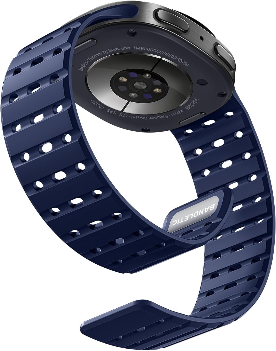 Magnetic Silicone Strap for Samsung Galaxy Watch 8 40mm 44mm, No Gap, Navy Blue