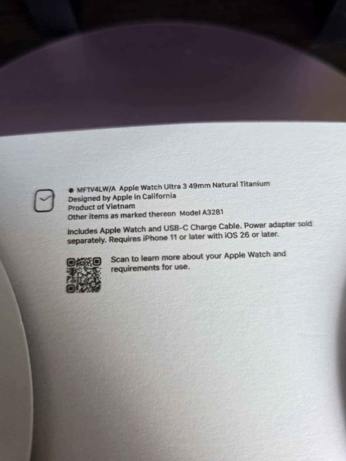 Apple Watch Ultra 3 GPS + Cellular, 49mm Natural Titanium With Trail Loop