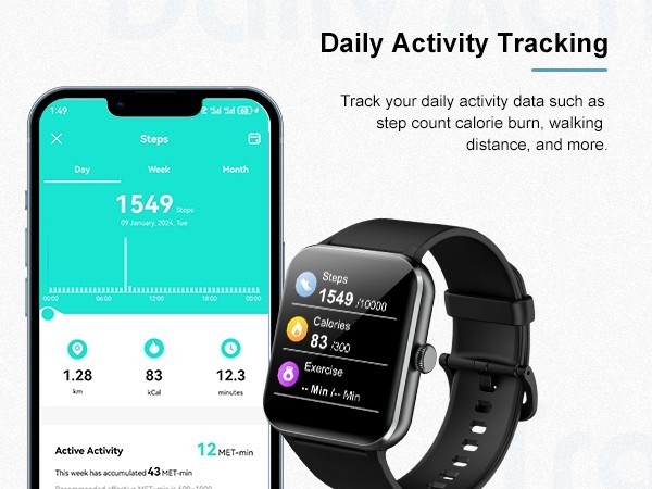 2026 Smart Watch For Men/Women, Waterproof Smartwatch Bluetooth iPhone Samsung