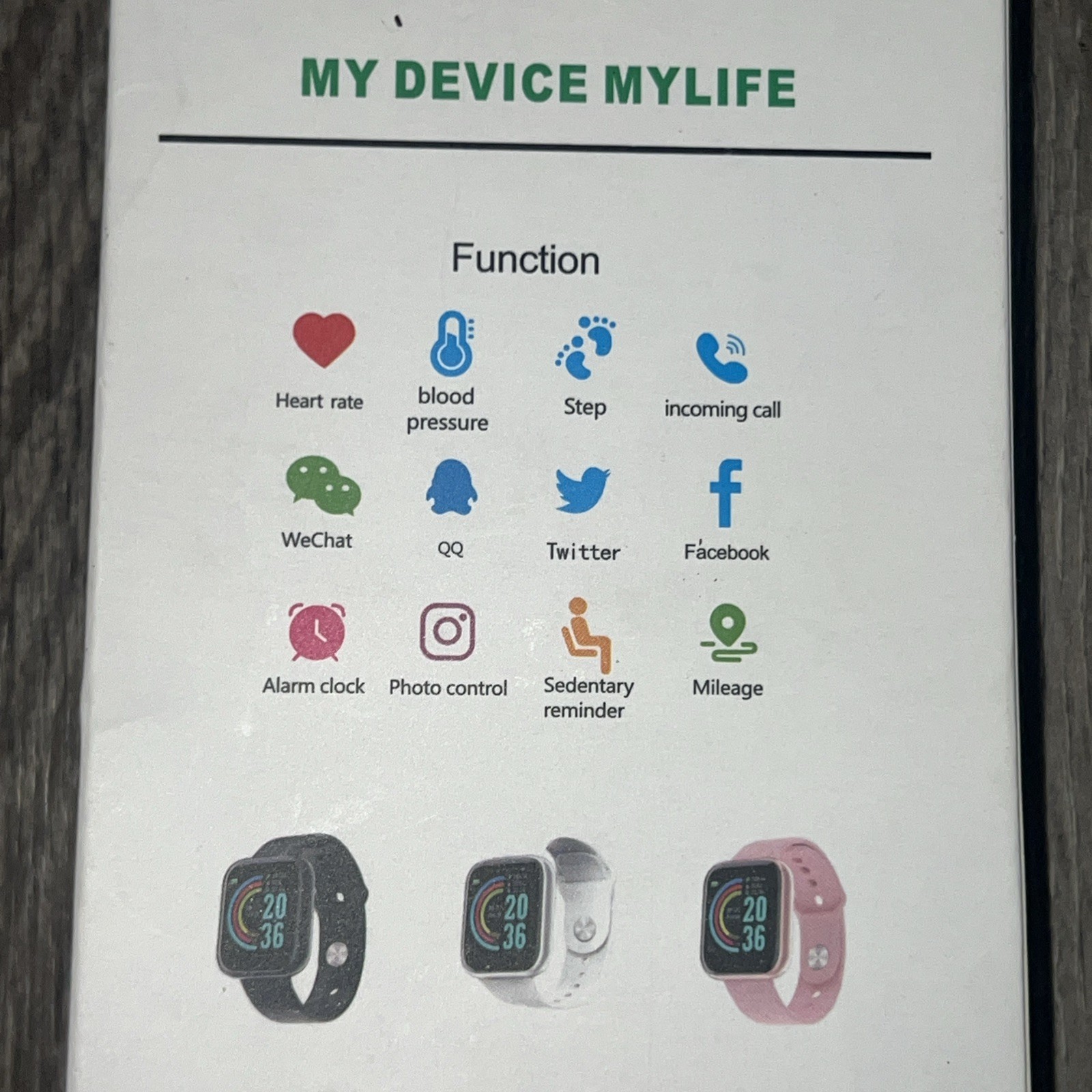 SMART BRACELET/WATCH, Health Steward, Steps Counter, Heart Rate, Charge W/USB