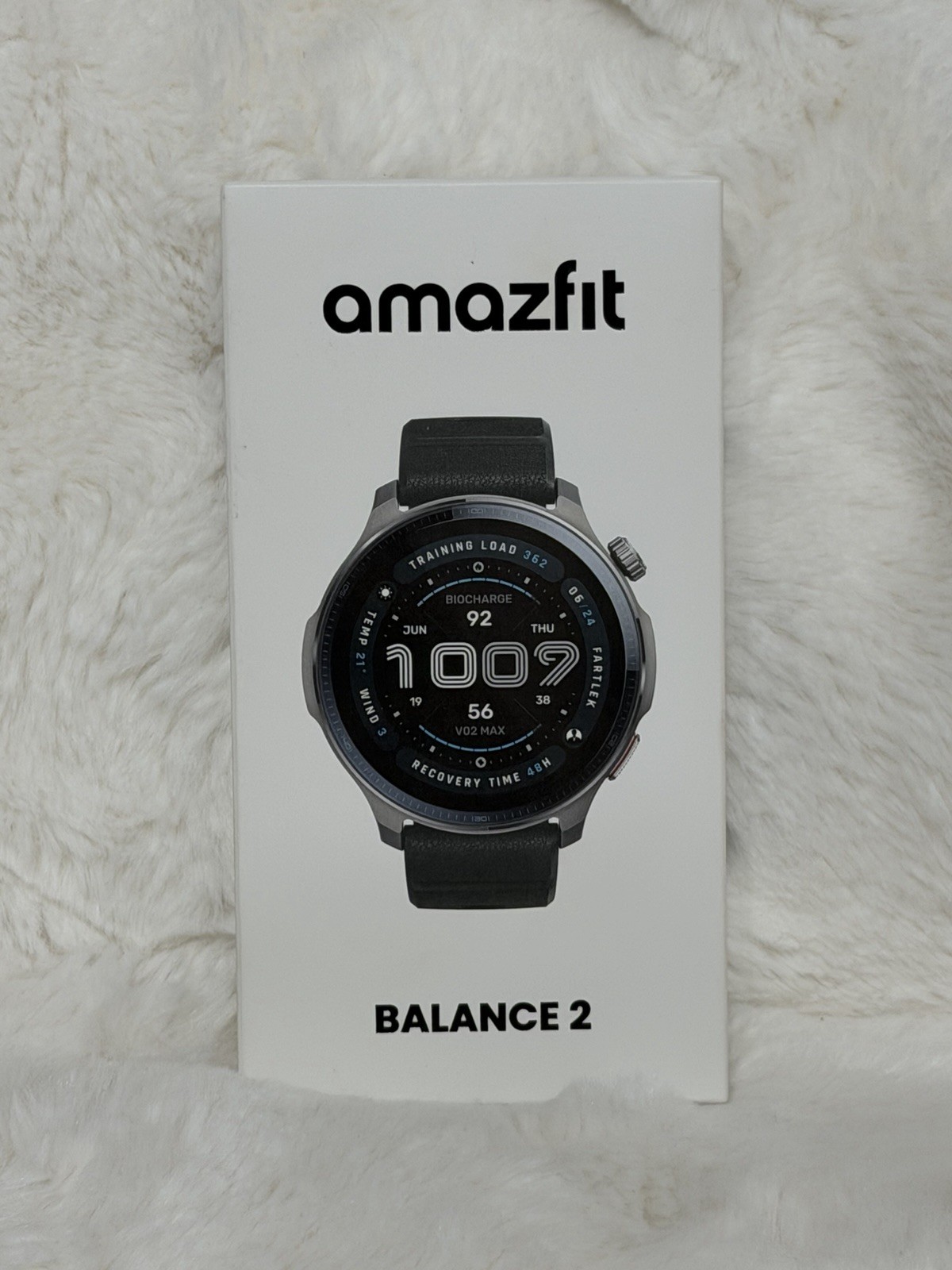 Amazfit 47mm Balance 2 AMOLED Smart Watch Dual Band GPS 21-Day Battery (Black)