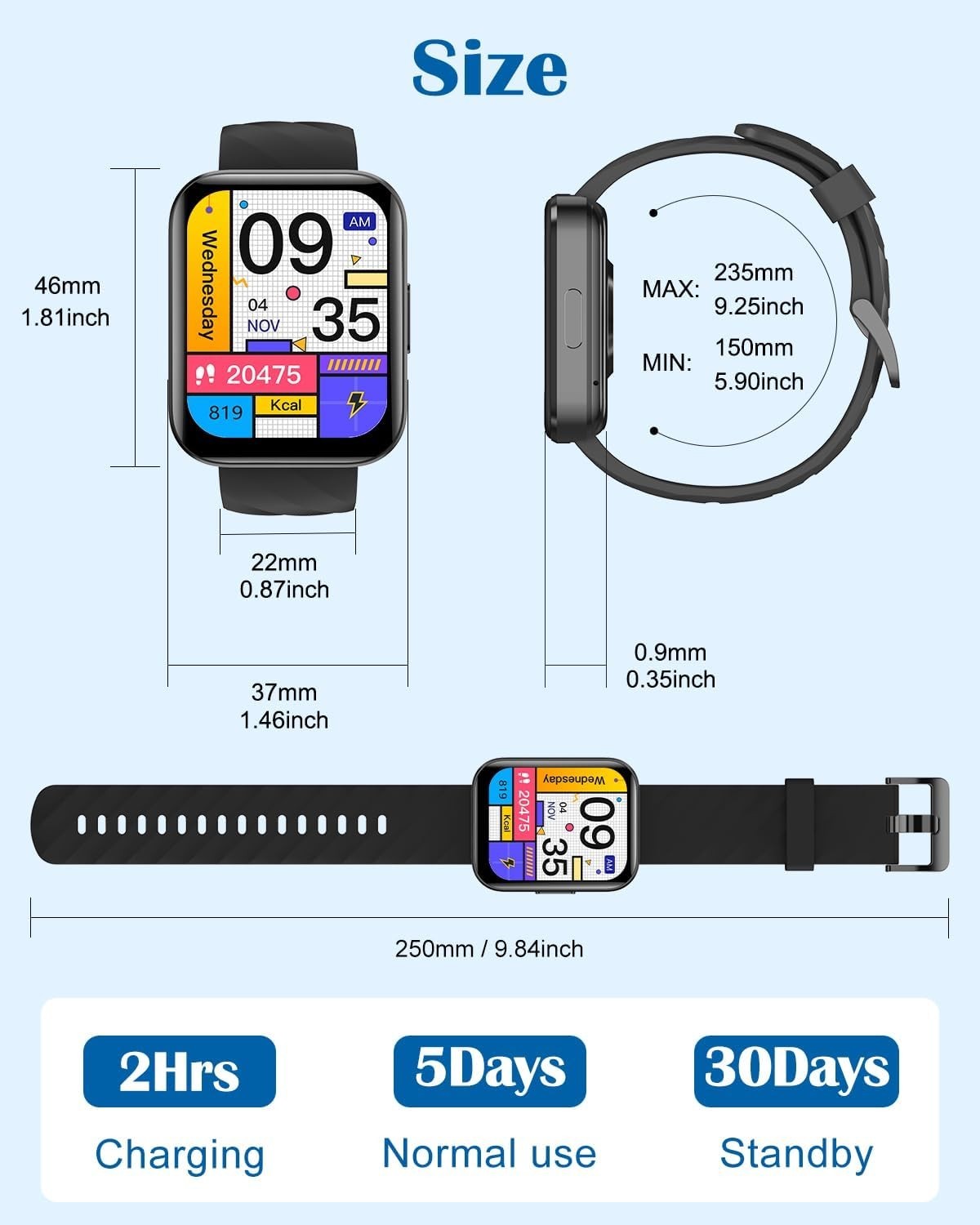 Versatile 1.85″ Smartwatch – Call Function, 100+ Sports Modes & Health Monitor