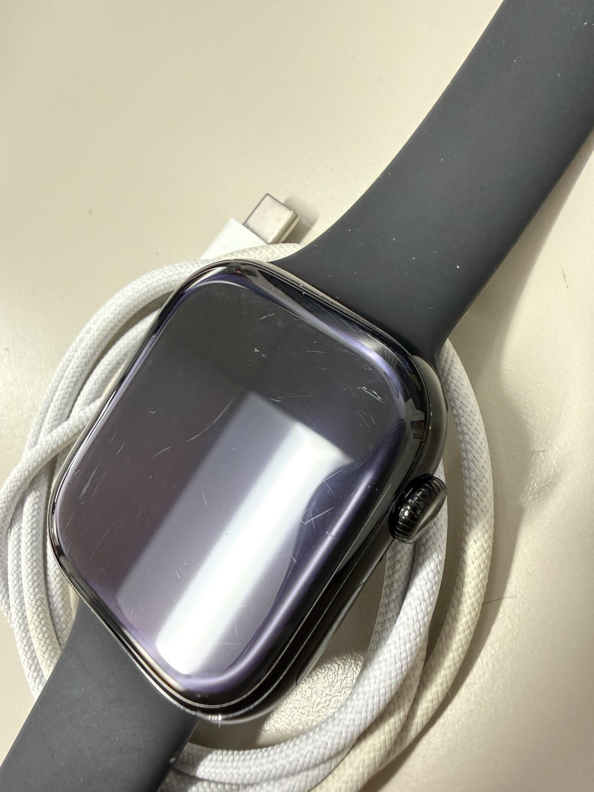 Apple Watch Series 10 46mm Black Aluminum Case Black Silicone Band 32GB Unlocked
