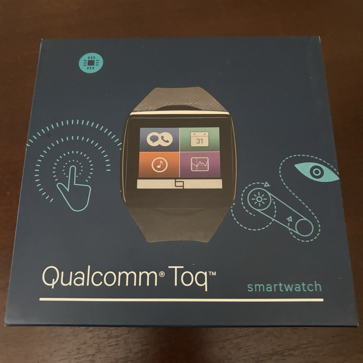 Qualcomm Toq 46mm Black Fabric Band Smartwatch Android Bluetooth Charging
