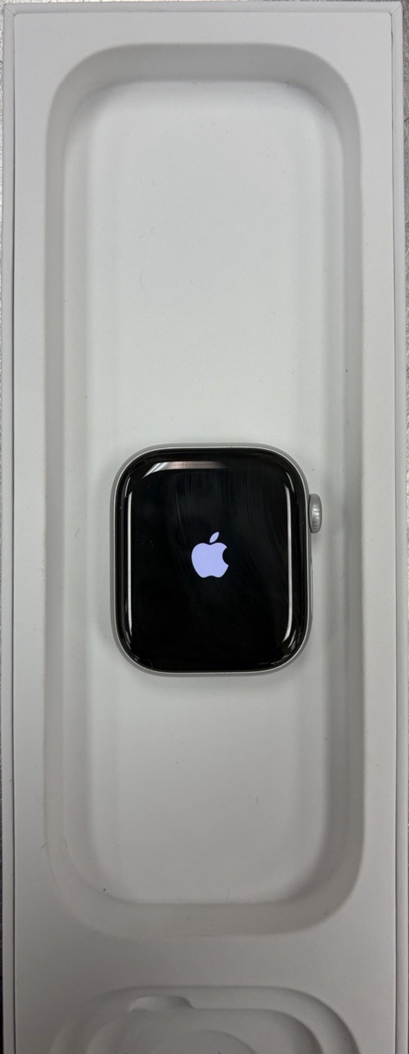 Apple Watch Purple Silicone Band Silver Aluminum Case iOS Compatible