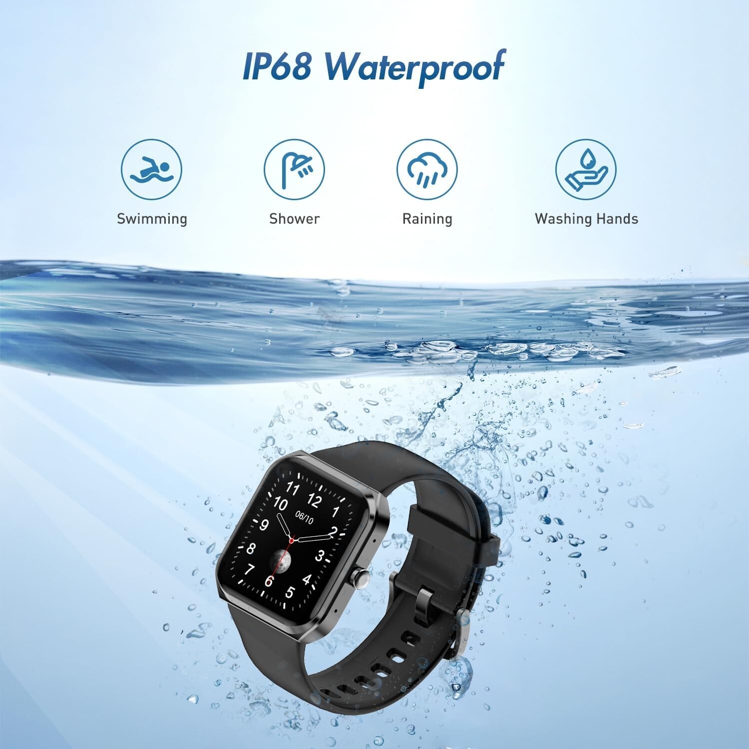 Smart watch BLACK Fitness Track 1.91″ Heart Rate Blood Oxygen, Sleep Android IOS