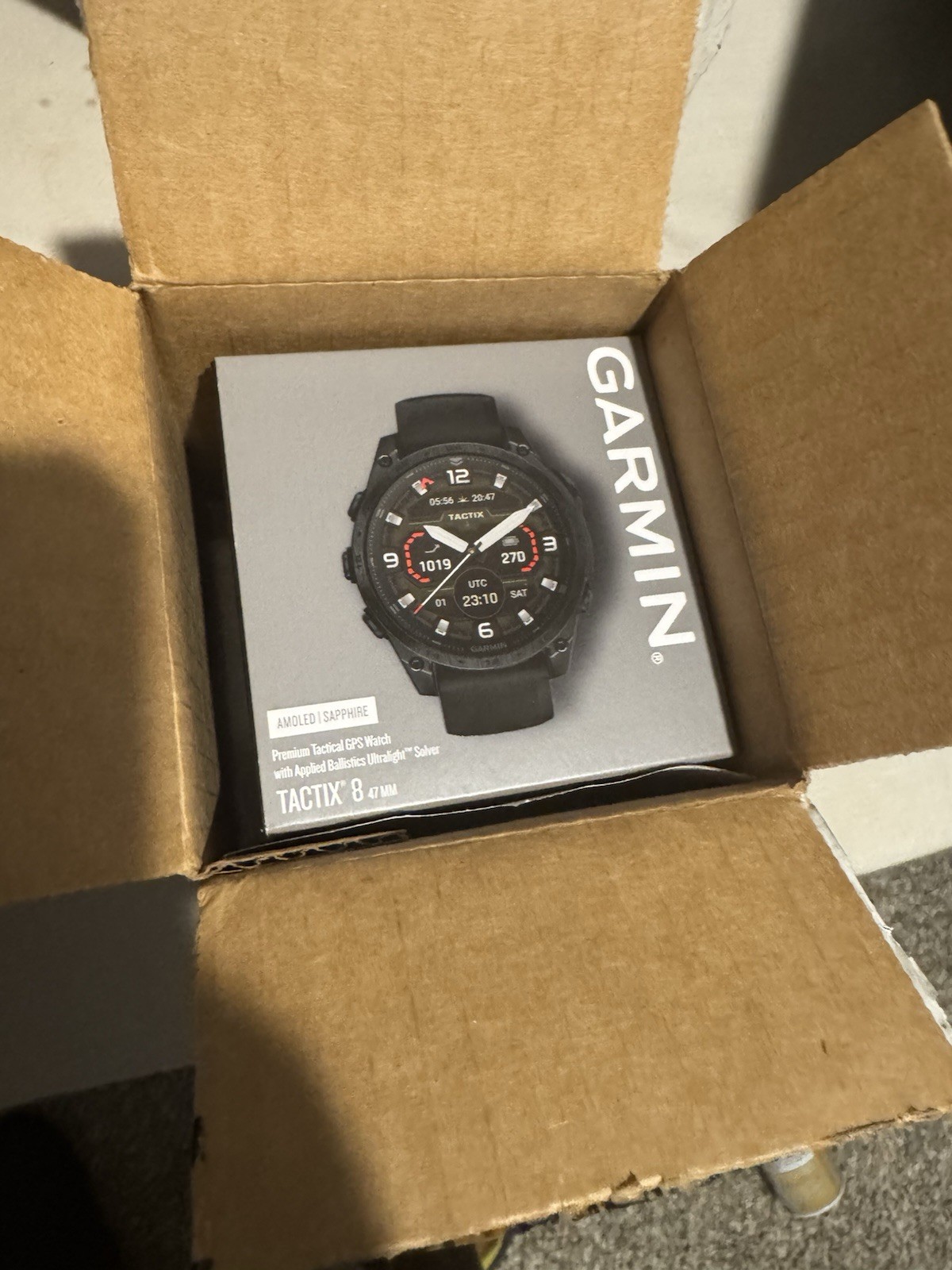 Garmin tactix 8 47mm AMOLED Sapphire GPS Smartwatch Black Silicone Android iOS