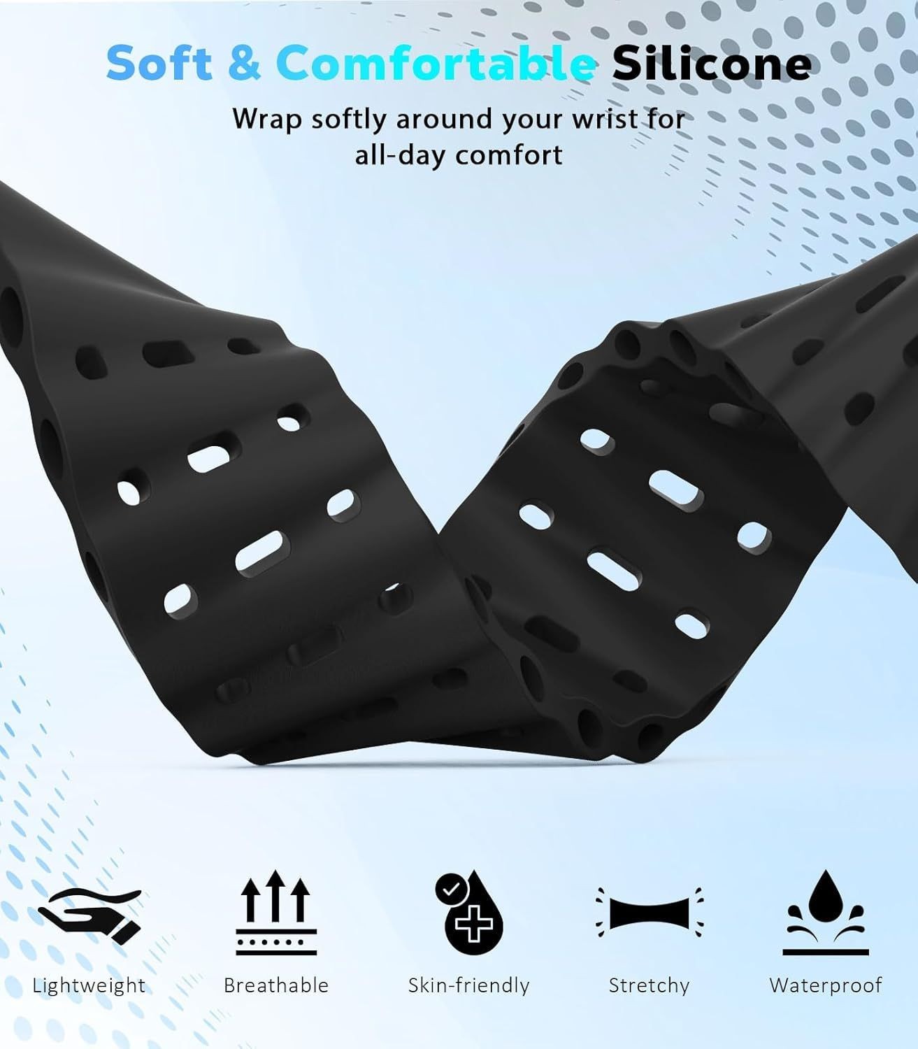 Upgraded Ocean Band Compatible with Watch Ultra 49mm, 45mm, Breathable Sport