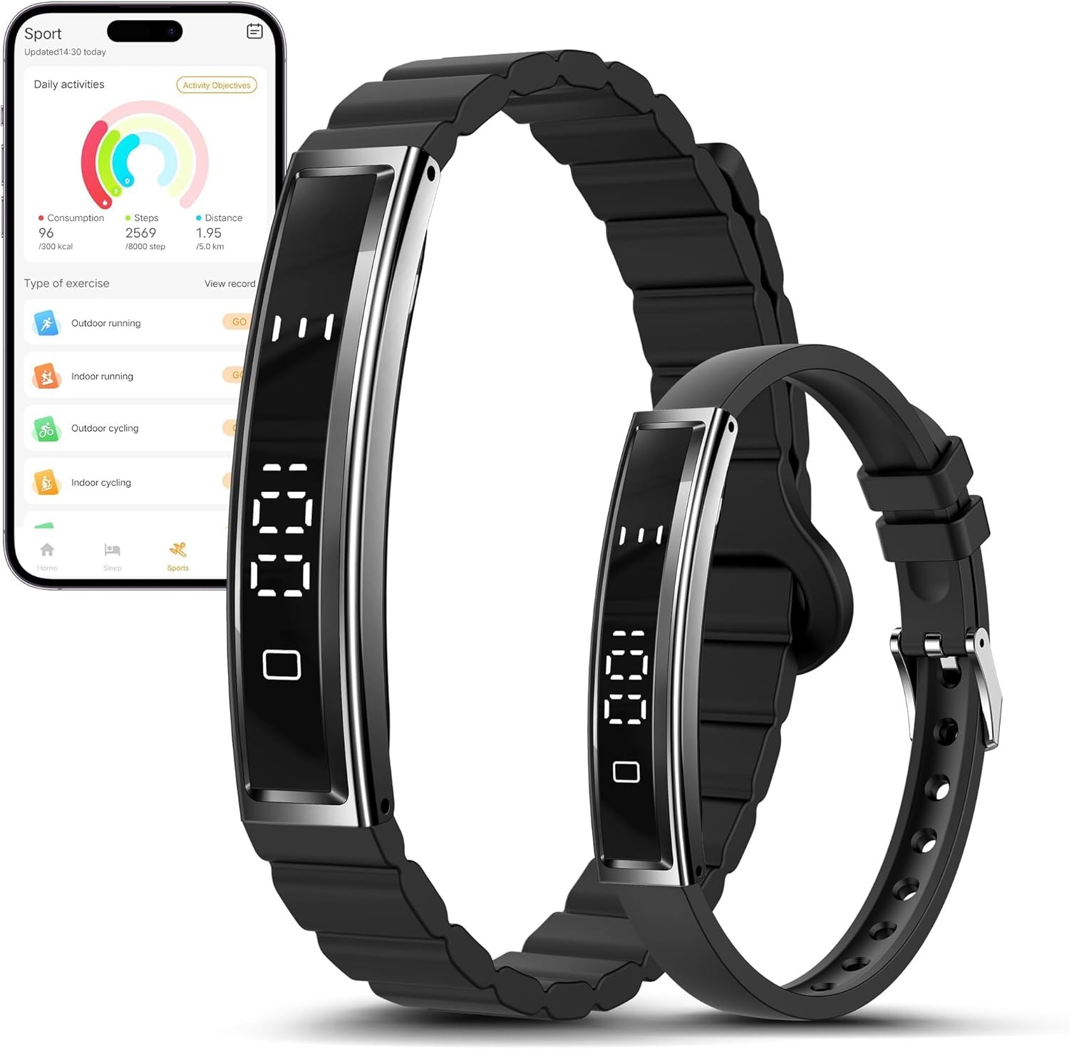 Smart Bracelet for Women Men, 24H Sleep Tracker, Step Tracker with Bluetooth Con