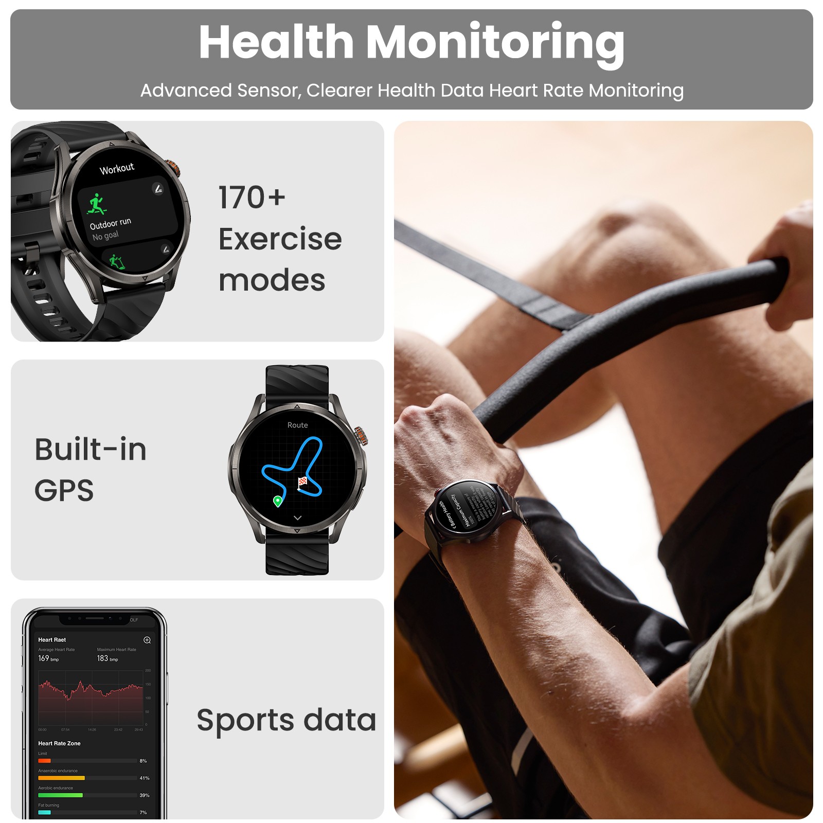 KOSPET MAGIC R10 GPS Smart Watch 50M Waterproof 50-Day Battery Life Urban Sports