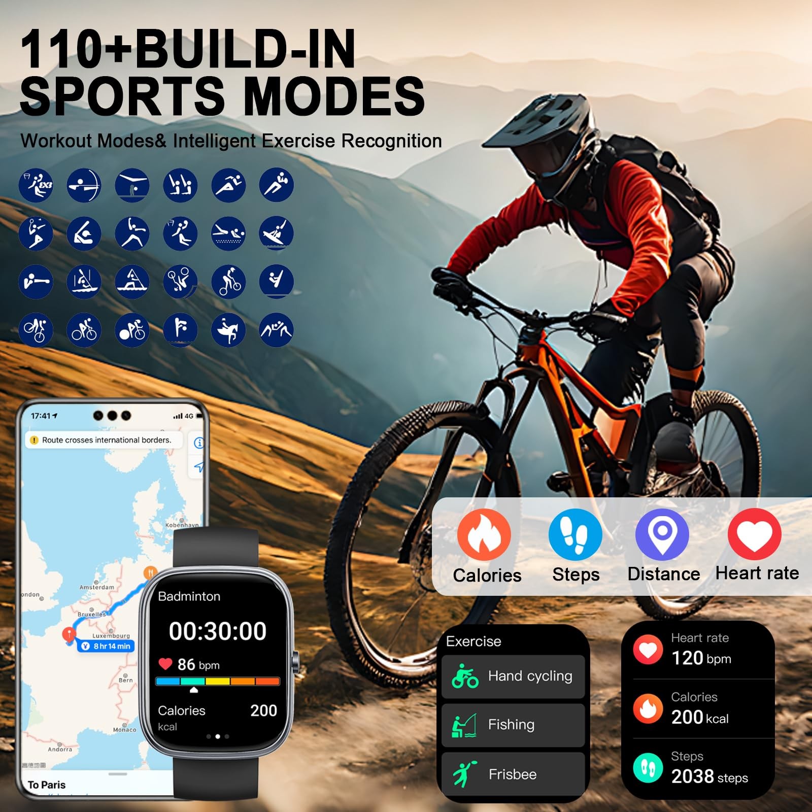 for Men (Answer/Make ), 1.91″ HD Screen Fitness Tracker, Heart Rate/Sleep Mon…