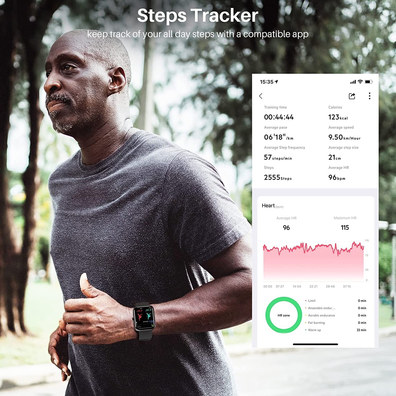 TOZO S2 Smart Watch Touch Screen Alexa Fitness Tracker Heart Monitor Waterproof