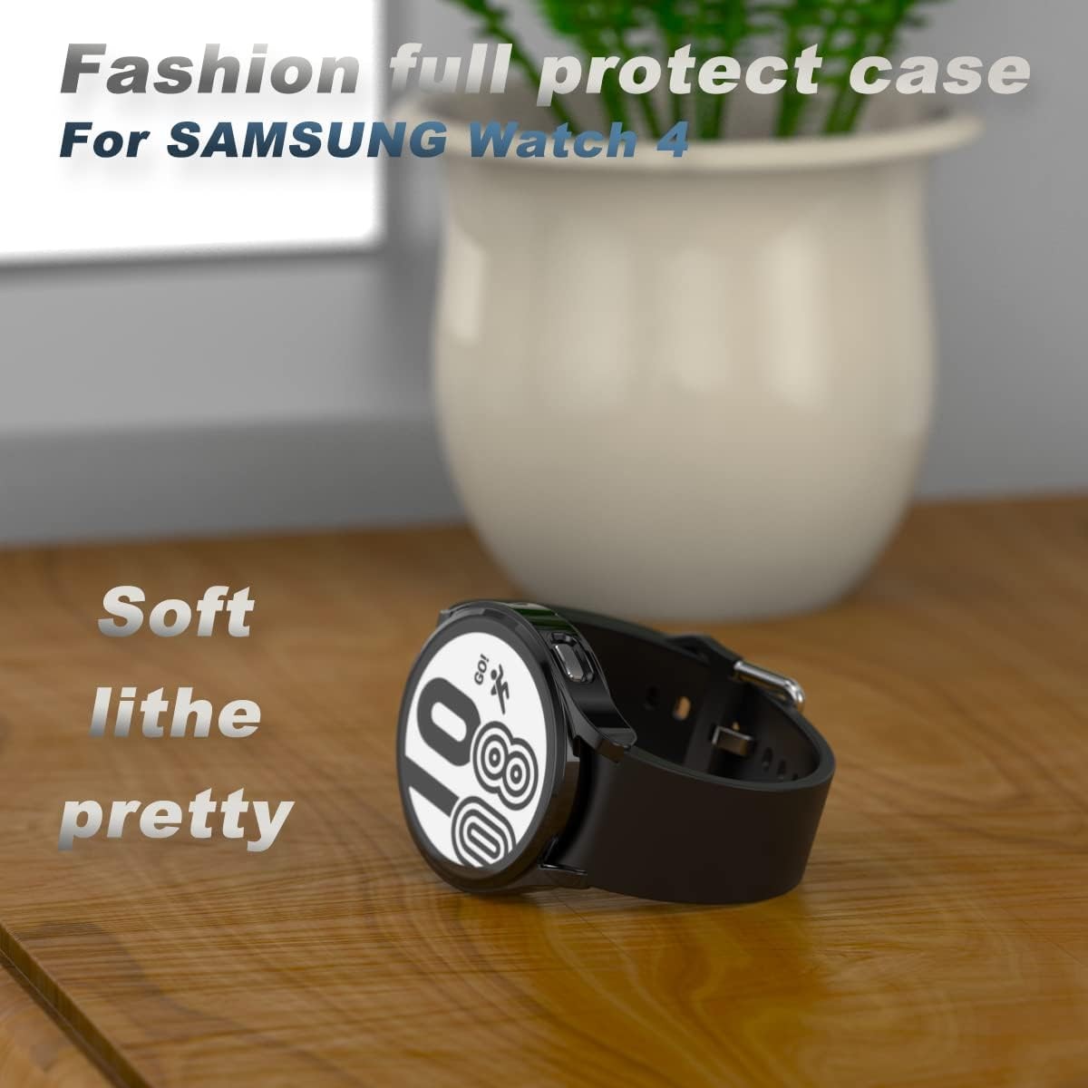 4-Pack Bumper Cases in Clear/Black TPU for Samsung Galaxy Watch 5 44mm Protectio