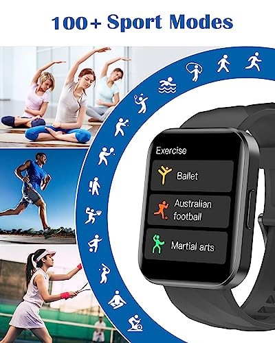 Smart Watches for Men Women (Answer/Make Calls) Compatible with Black