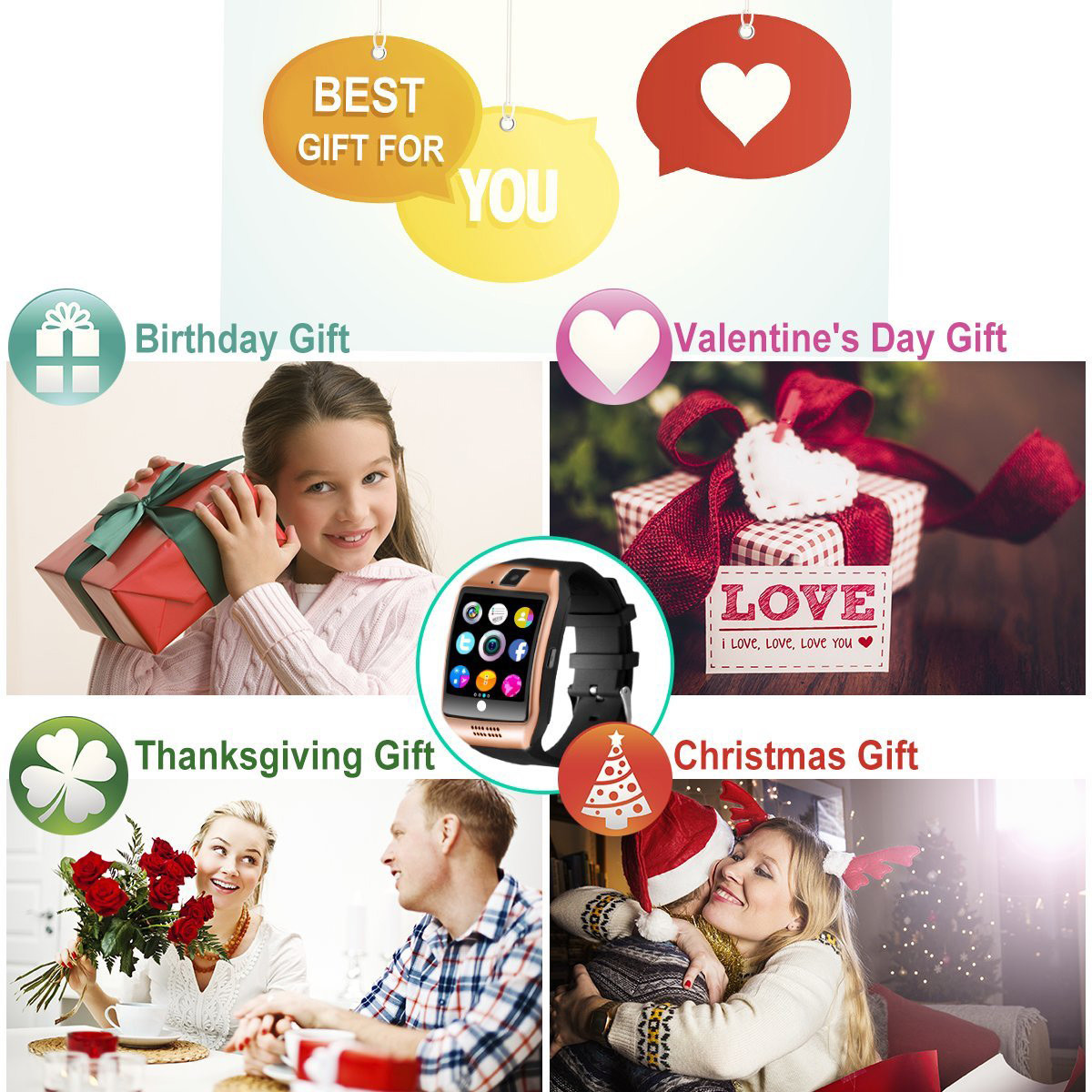 Bluetooth Smart Watch Touchscreen Unlocked Watch for Android Men Women Gift