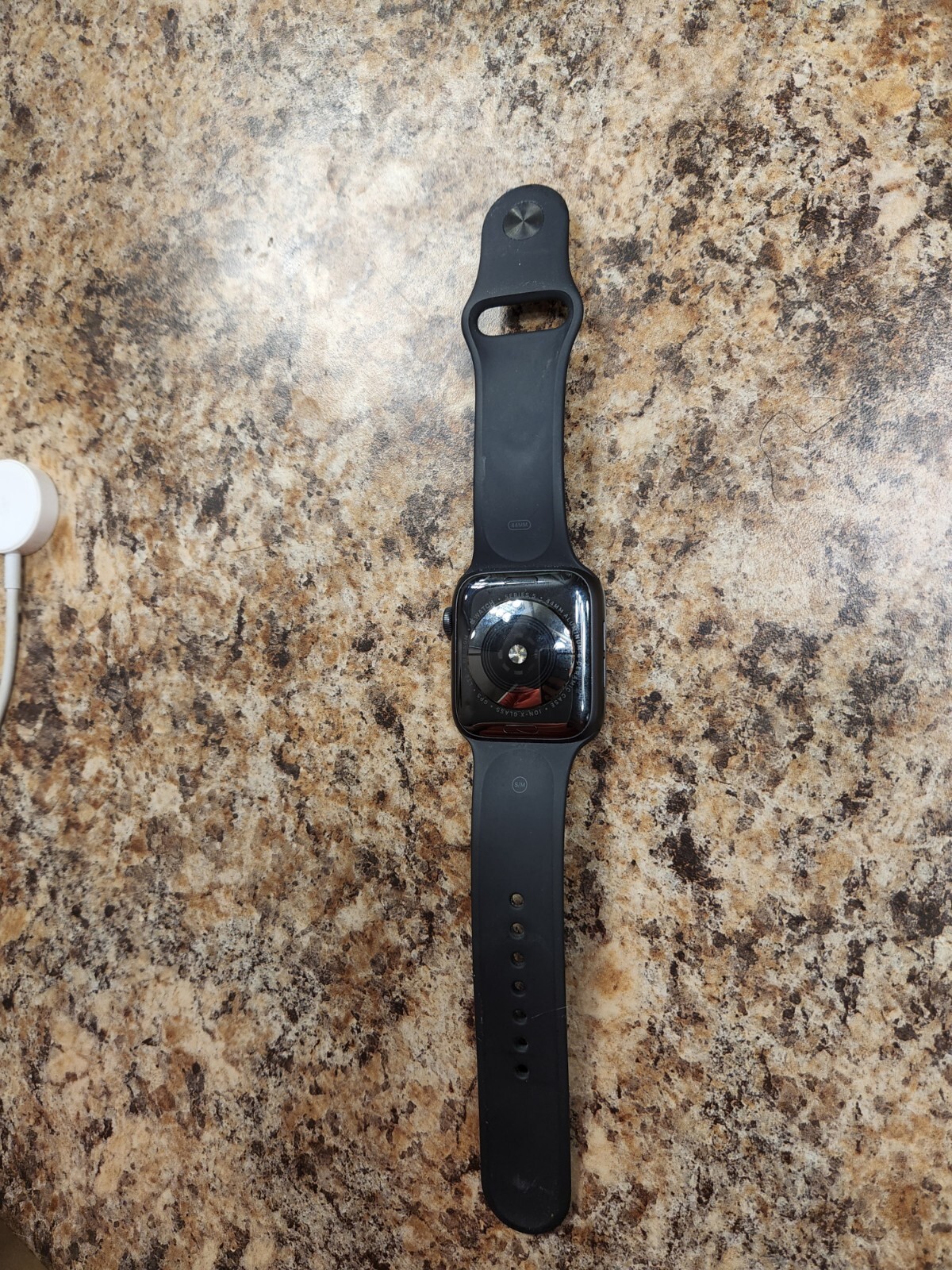 Apple Watch Series 5 44mm Space Gray Aluminium Case with Black Sport Band – S/M