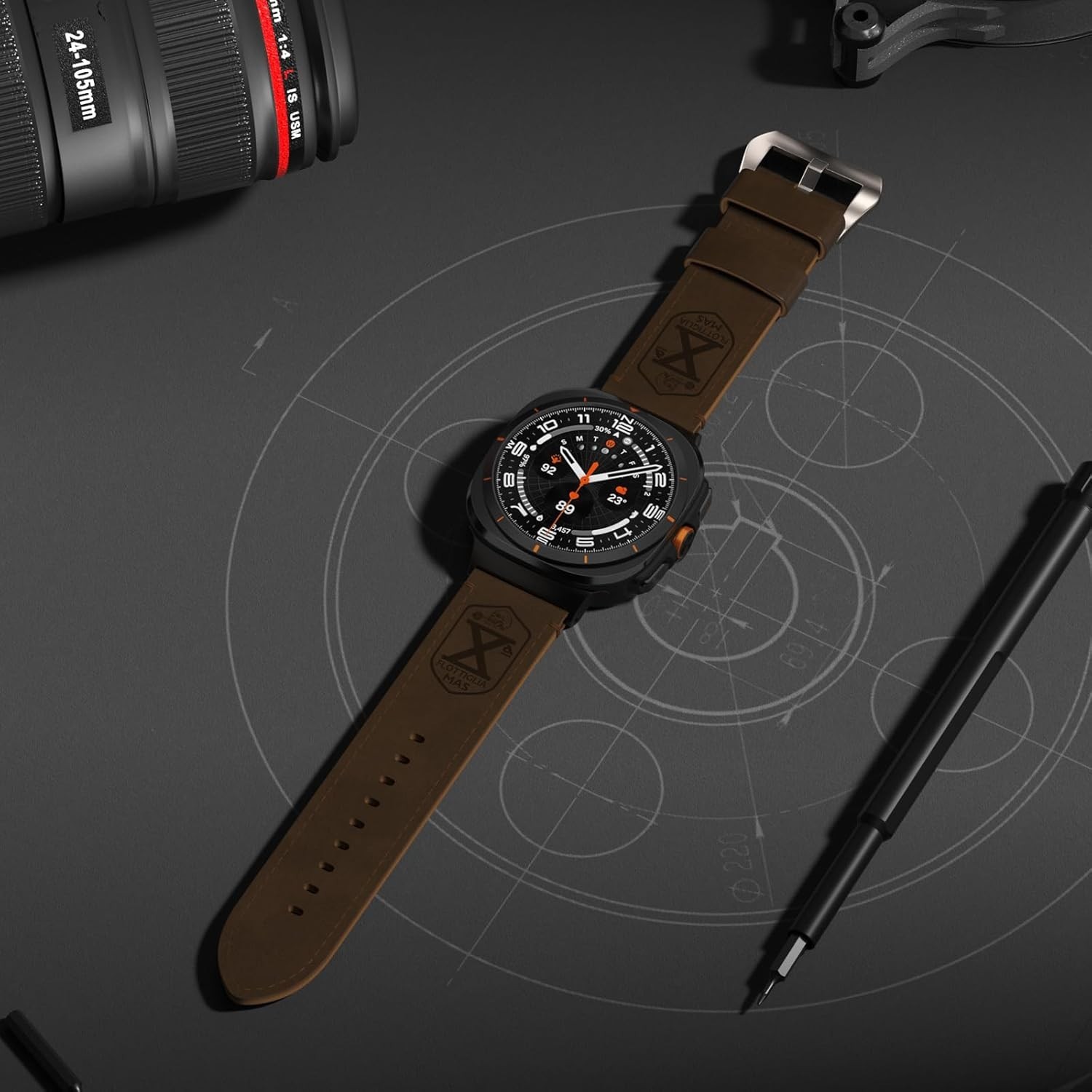 Adjustable & Premium Vintage Luxury Leather Band For Samsung Galaxy Watch Ultra