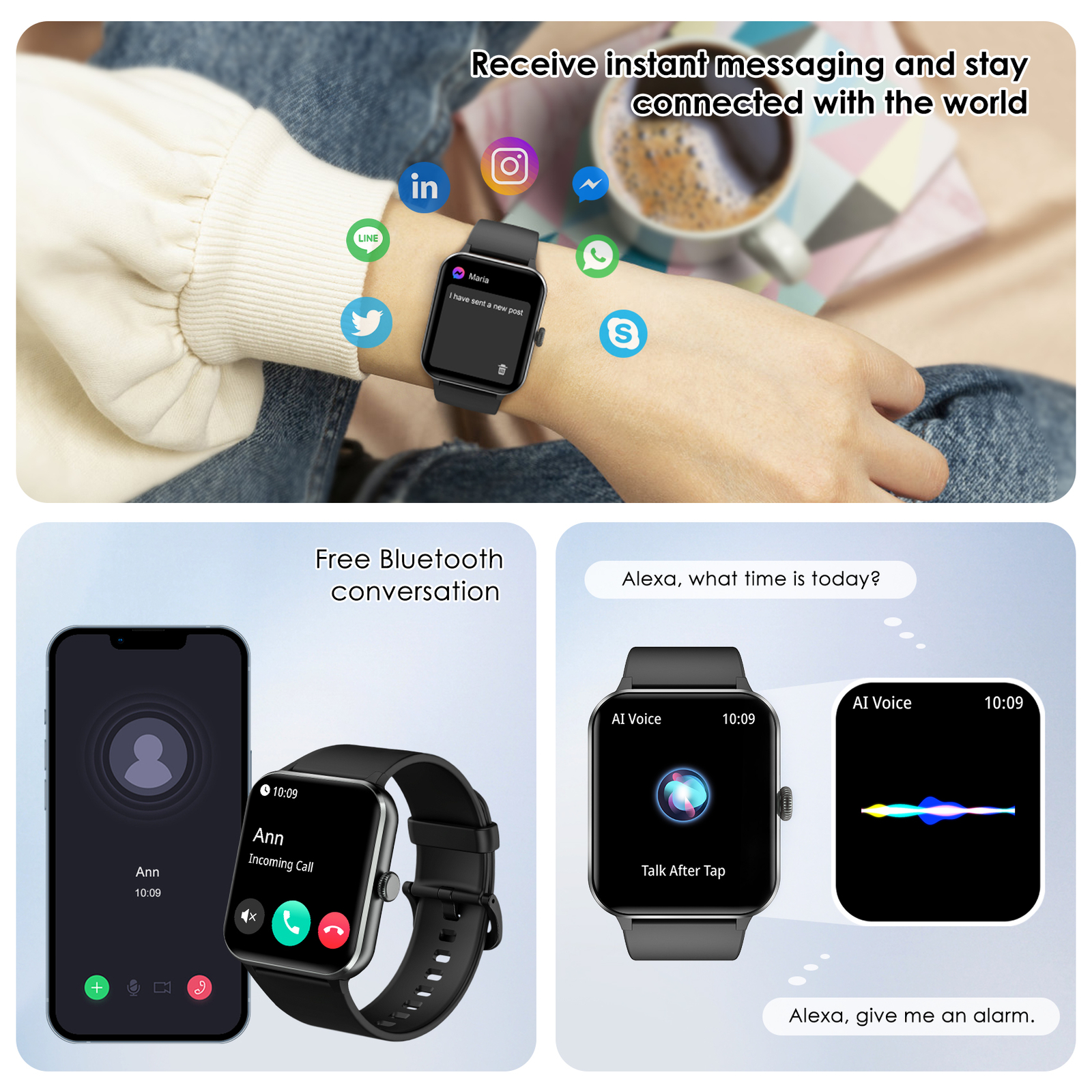Blackview Smart Watch Heart Rate Blood Oxygen Sleep Tracker for iOS Android NEW