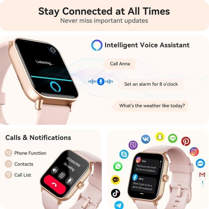 Smart Watch for Women Android & iPhone, Alexa Built-in, Waterproof Activity …