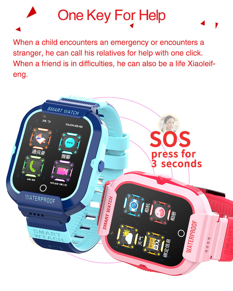 Kids Smartwatch Phone 4G SOS Anti-Lost Camera Video Calling for Boys Girls Gift