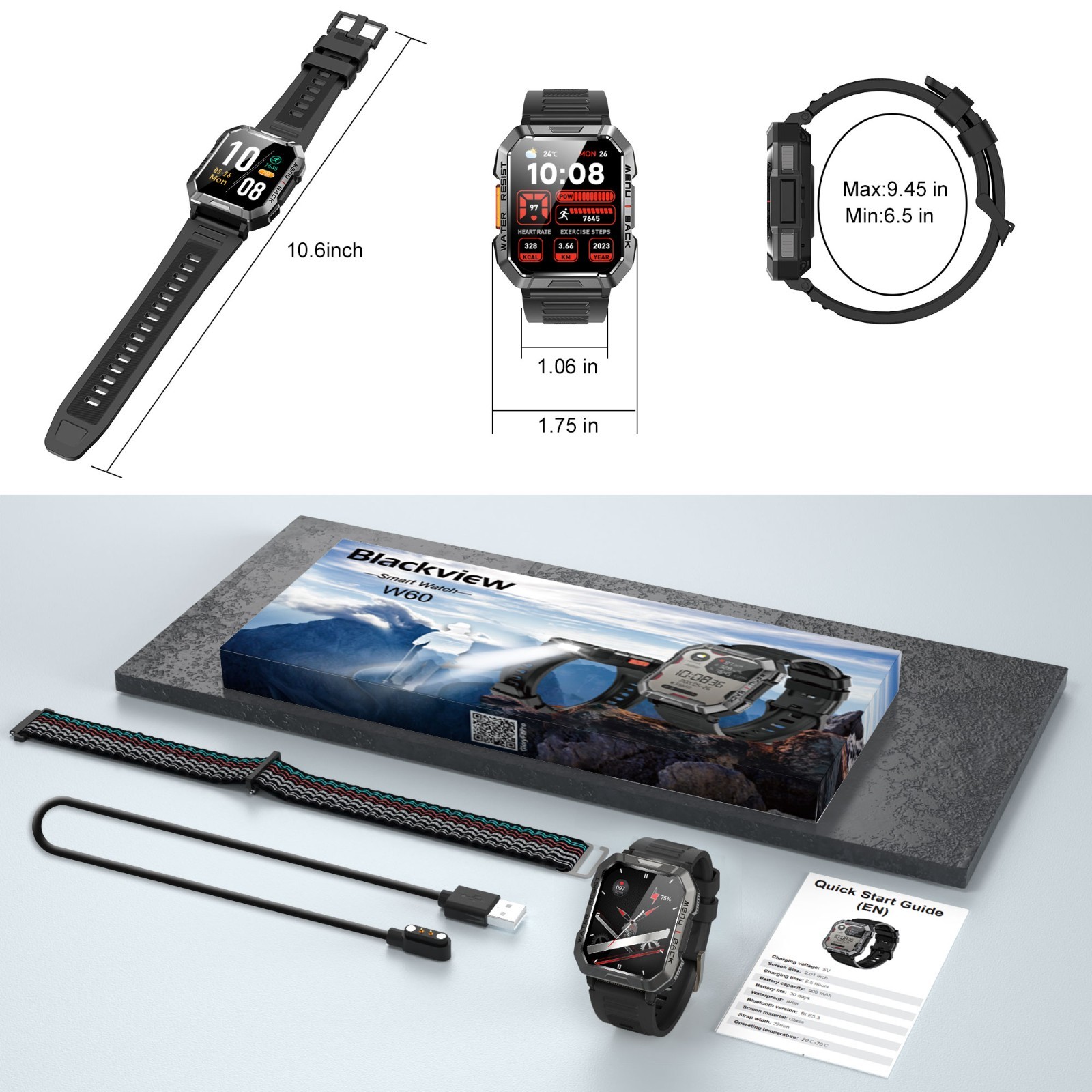 Sport Military Smart Watches for Men (Answer/Make Calls) Fitness Track Camping